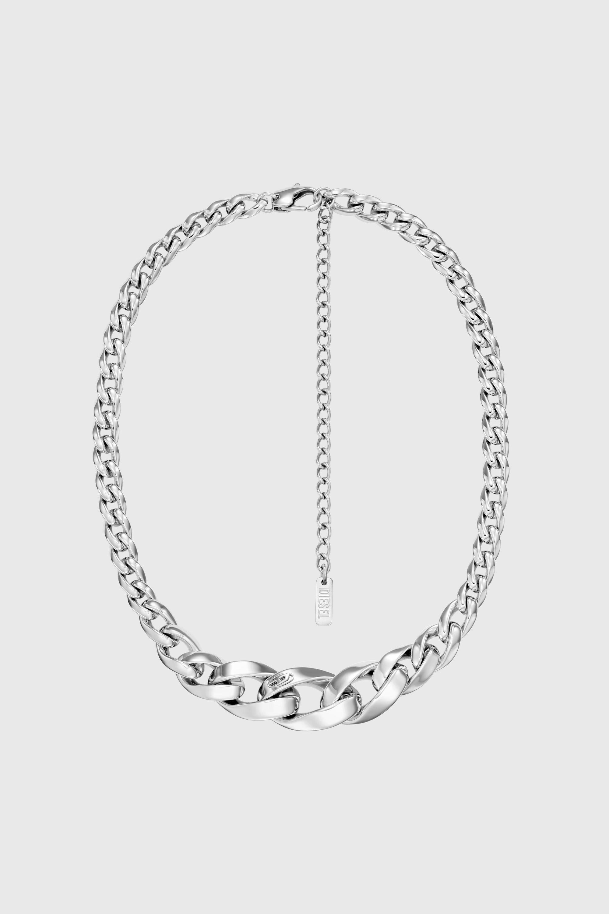 Diesel - DX1720040, Collana a catena in acciaio inox Unisex in Argento - 1