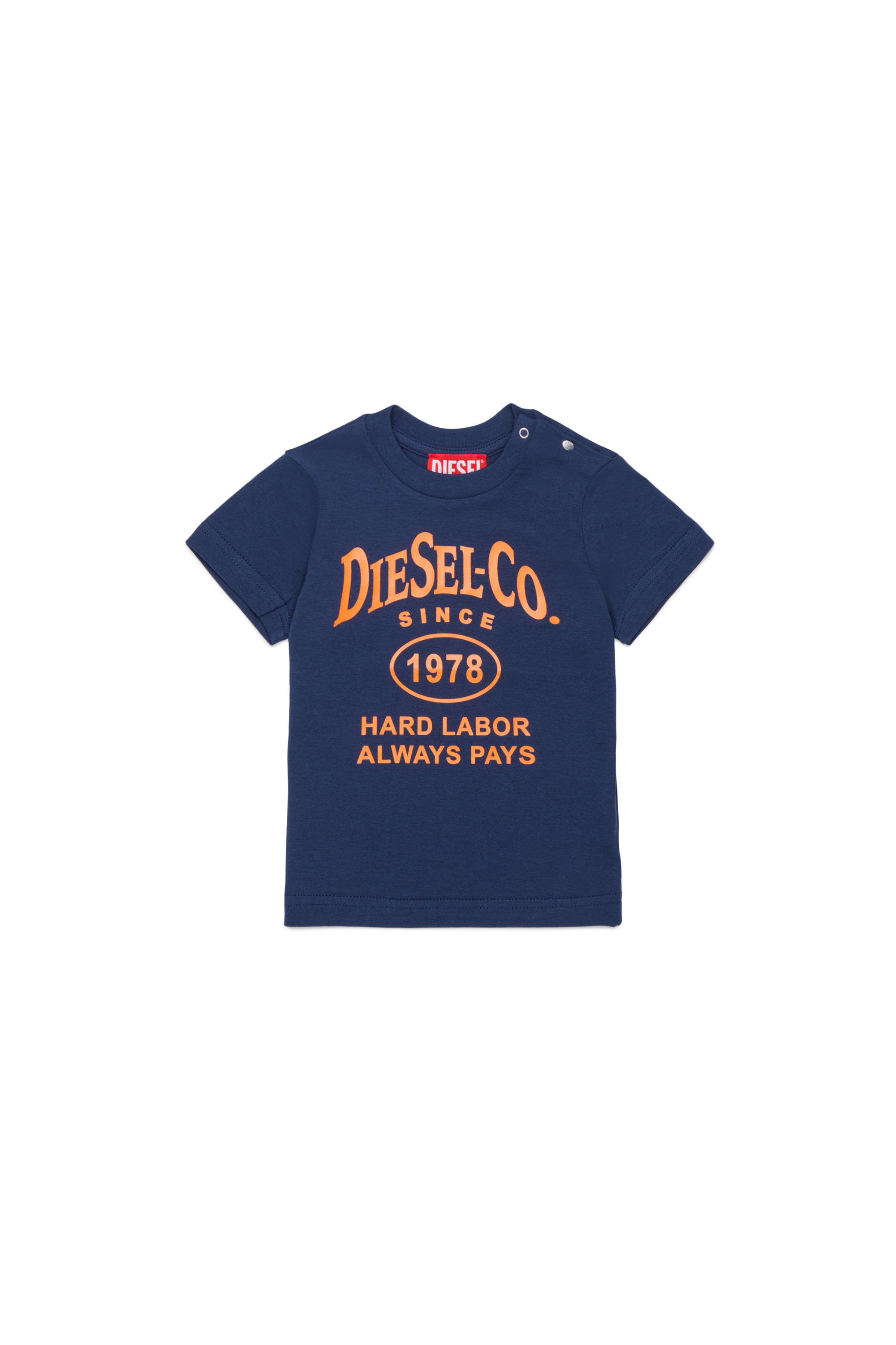 Diesel - TSINB, T-shirt en coton avec imprim&eacute; slogan Homme in Bleu - 1