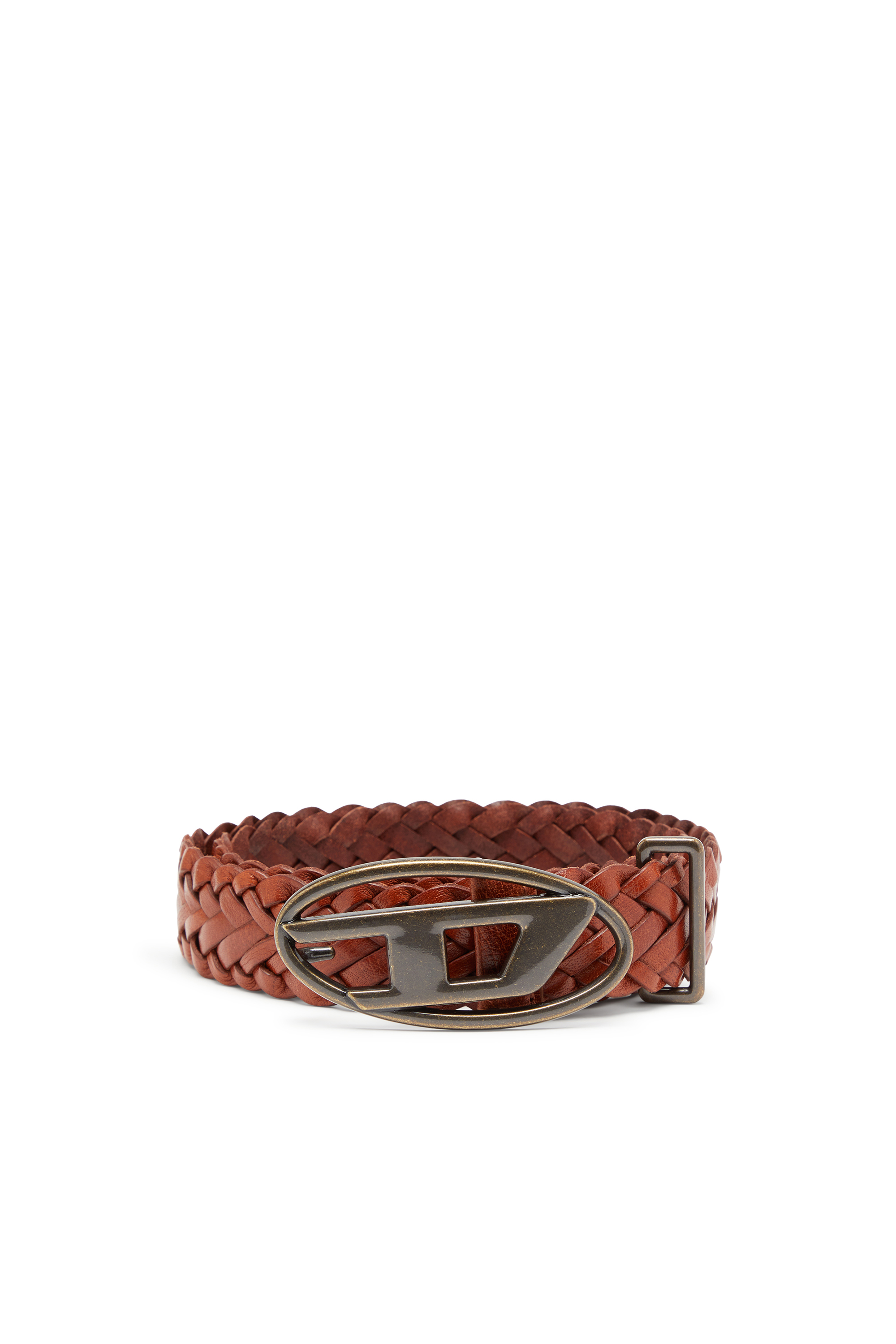Diesel - B-1DR BRAIDERED, Cintura intrecciata in pelle da 4 cm Unisex in Marrone - 1