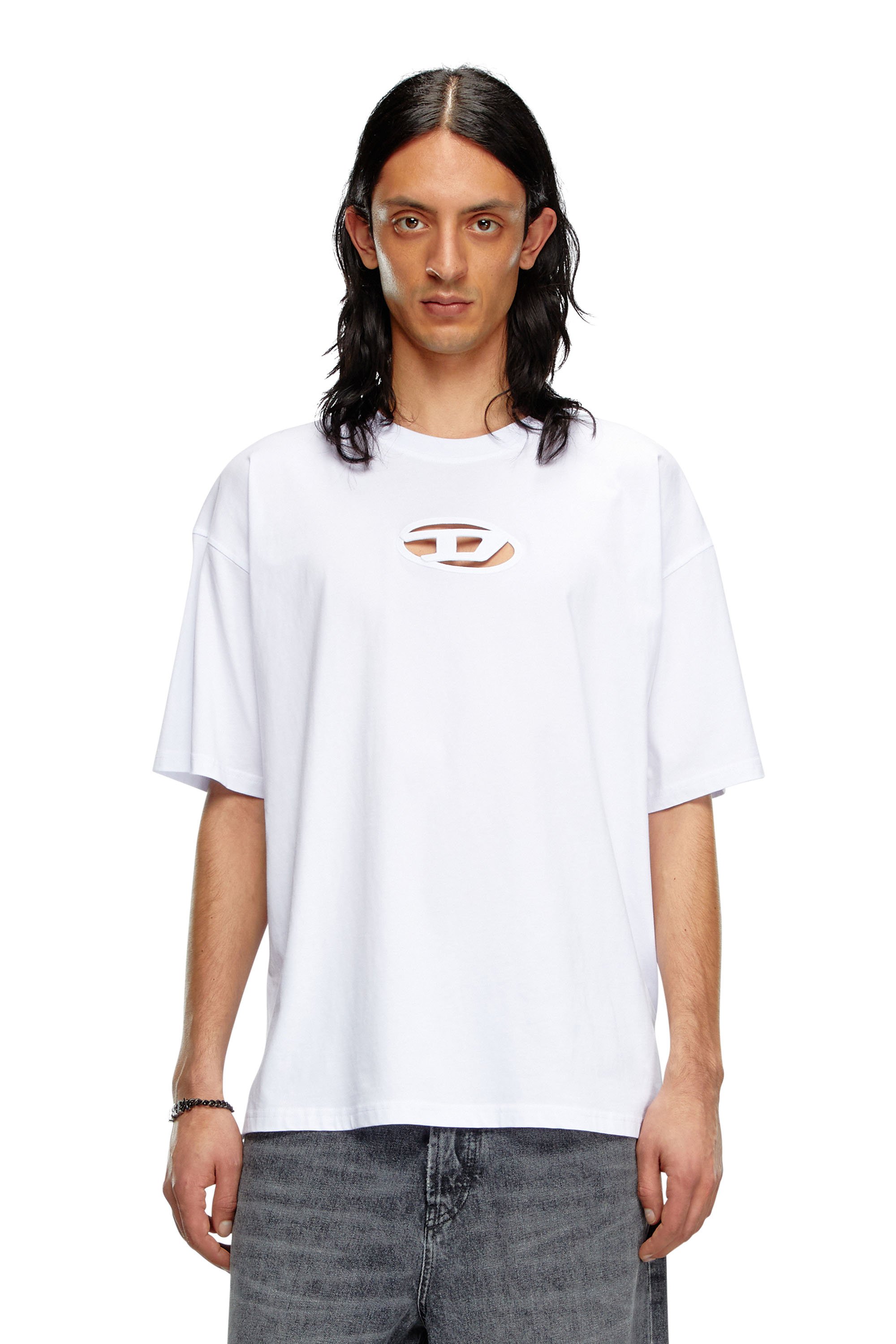 Diesel - T-BOXT-OD, T-shirt avec Oval D brodé Mixte in Blanc - 2