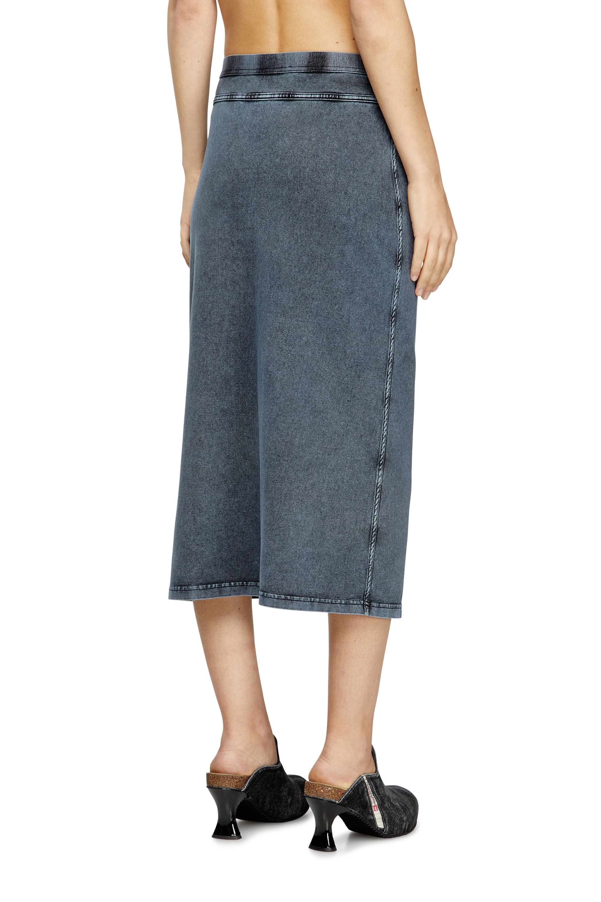 Diesel - O-ALLINE, Jupe midi en jersey effet denim Femme in Bleu - 4