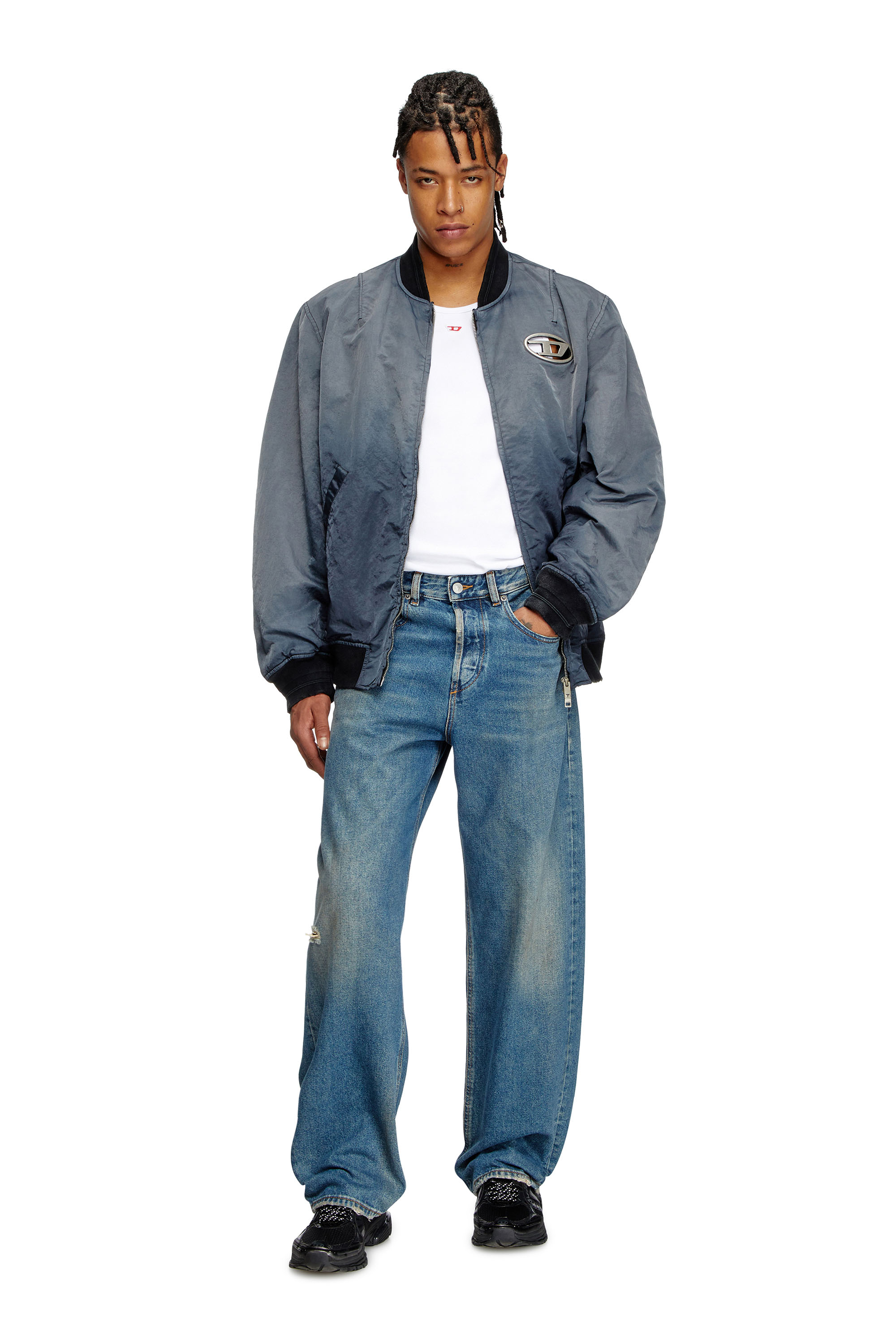 Diesel - J-KEPES, Bomber imbottito effetto dégradé Uomo in Grigio - 1