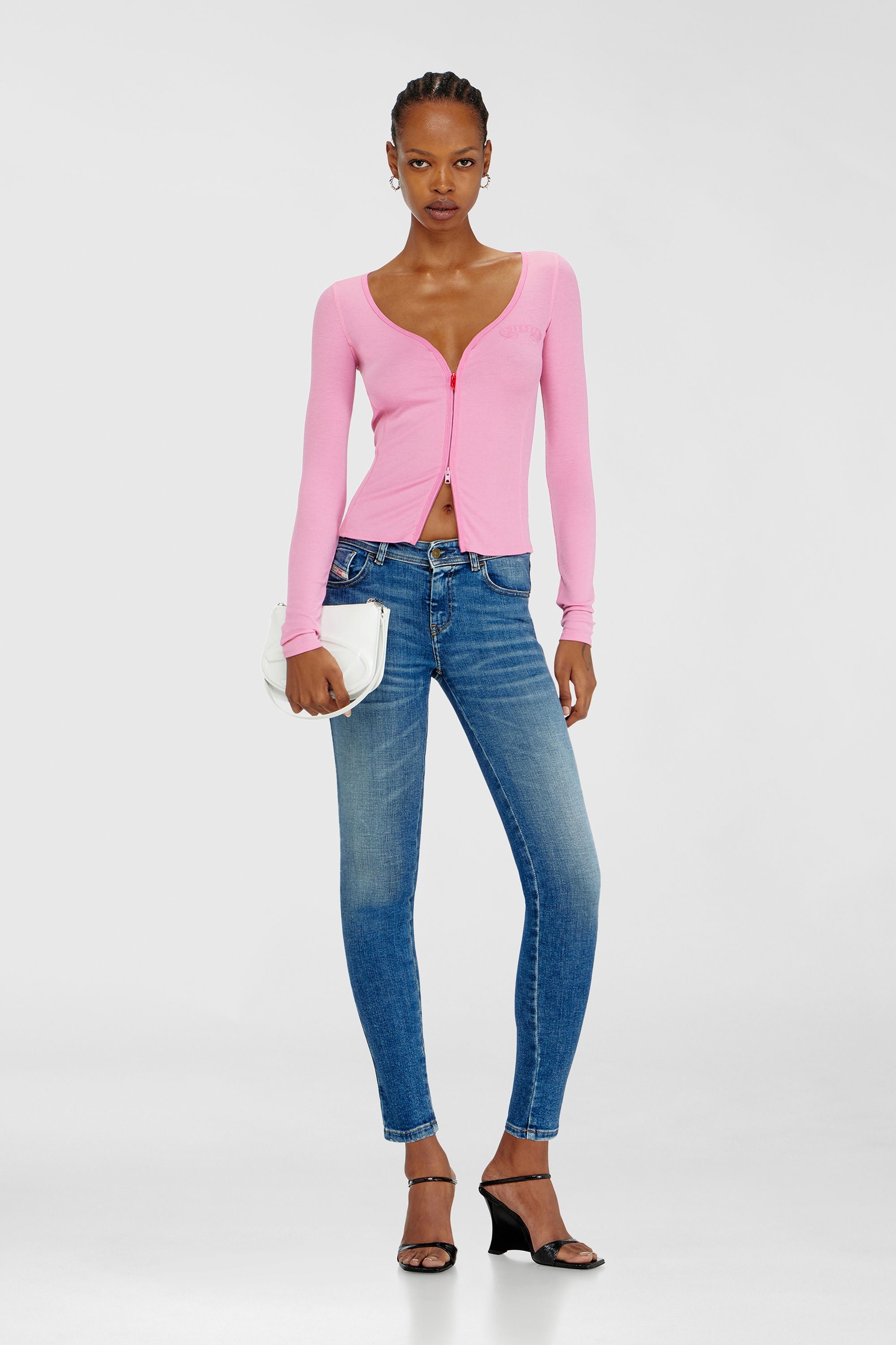 Diesel - Skinny Jeans 2017 Slandy 09P71 Donna, Blu medio - Image 1