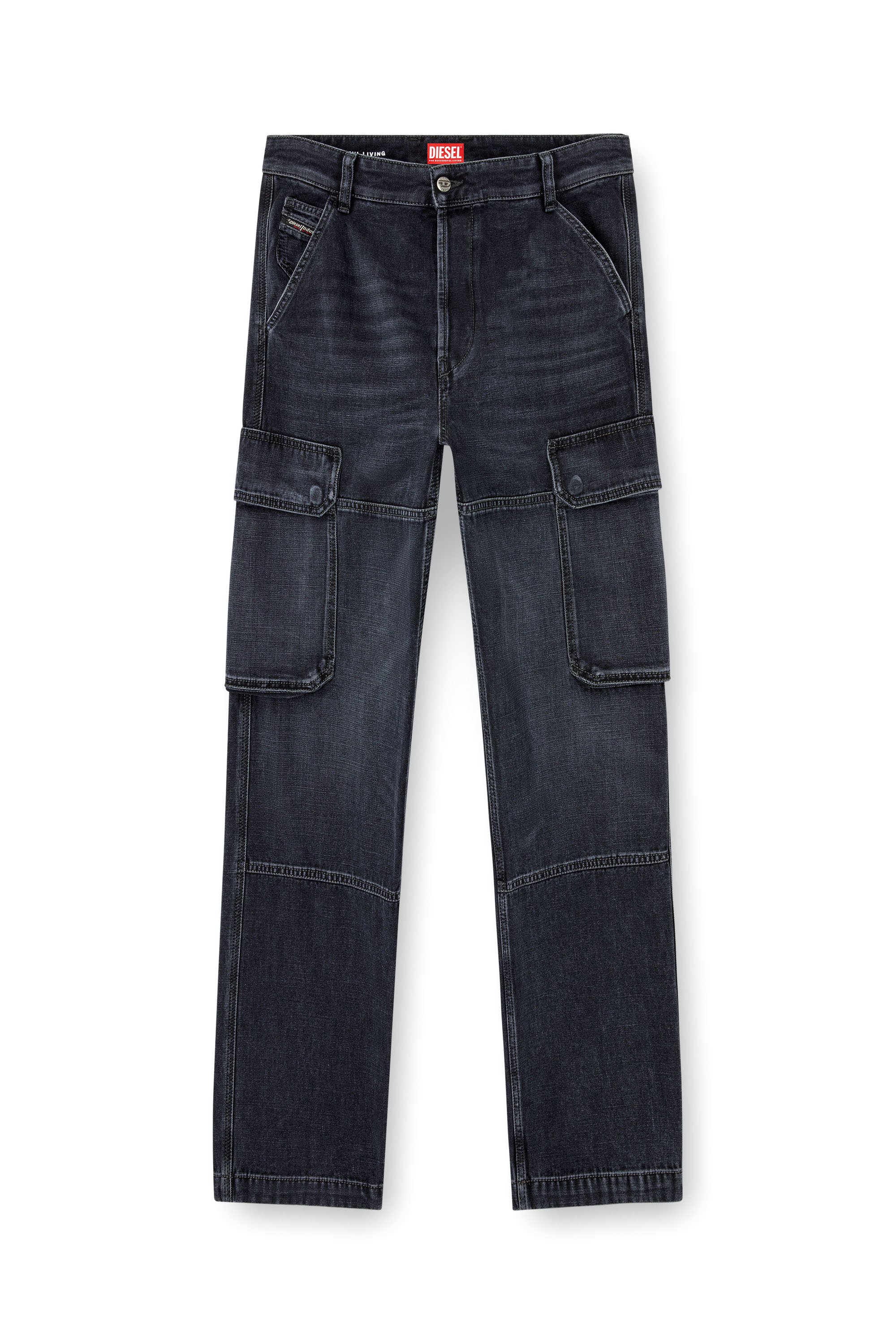 Diesel - Regular Jeans D-Uty 007Z9 Uomo, Nero/Grigio scuro - Image 3