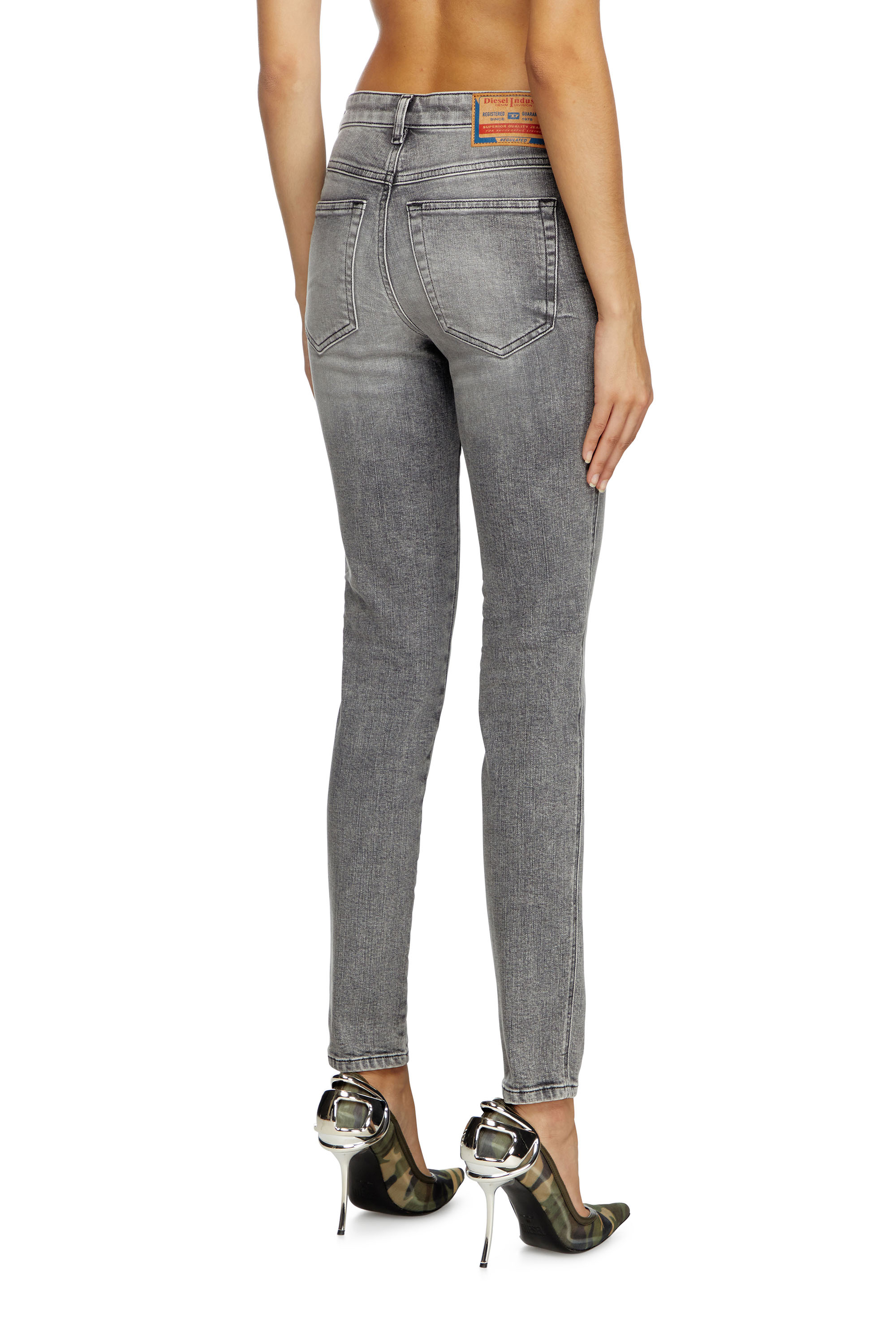 Diesel - Skinny Jeans 2015 Babhila 09L41 Donna, Grigio Chiaro - Image 4