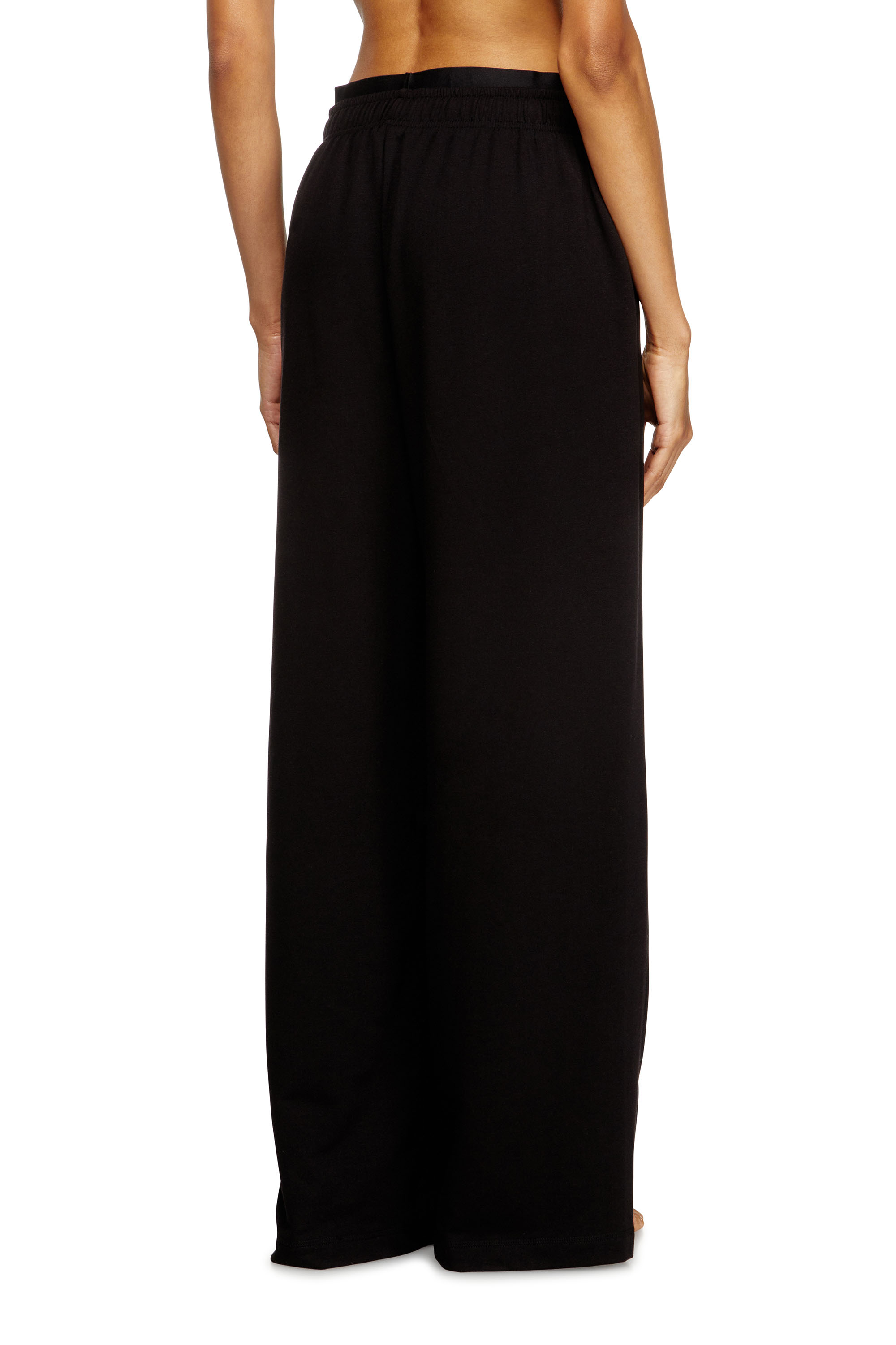 Diesel - LESLIE-D-POP, Pantalon de survêtement en éponge de coton avec ceinture logotée Femme in Noir - 3