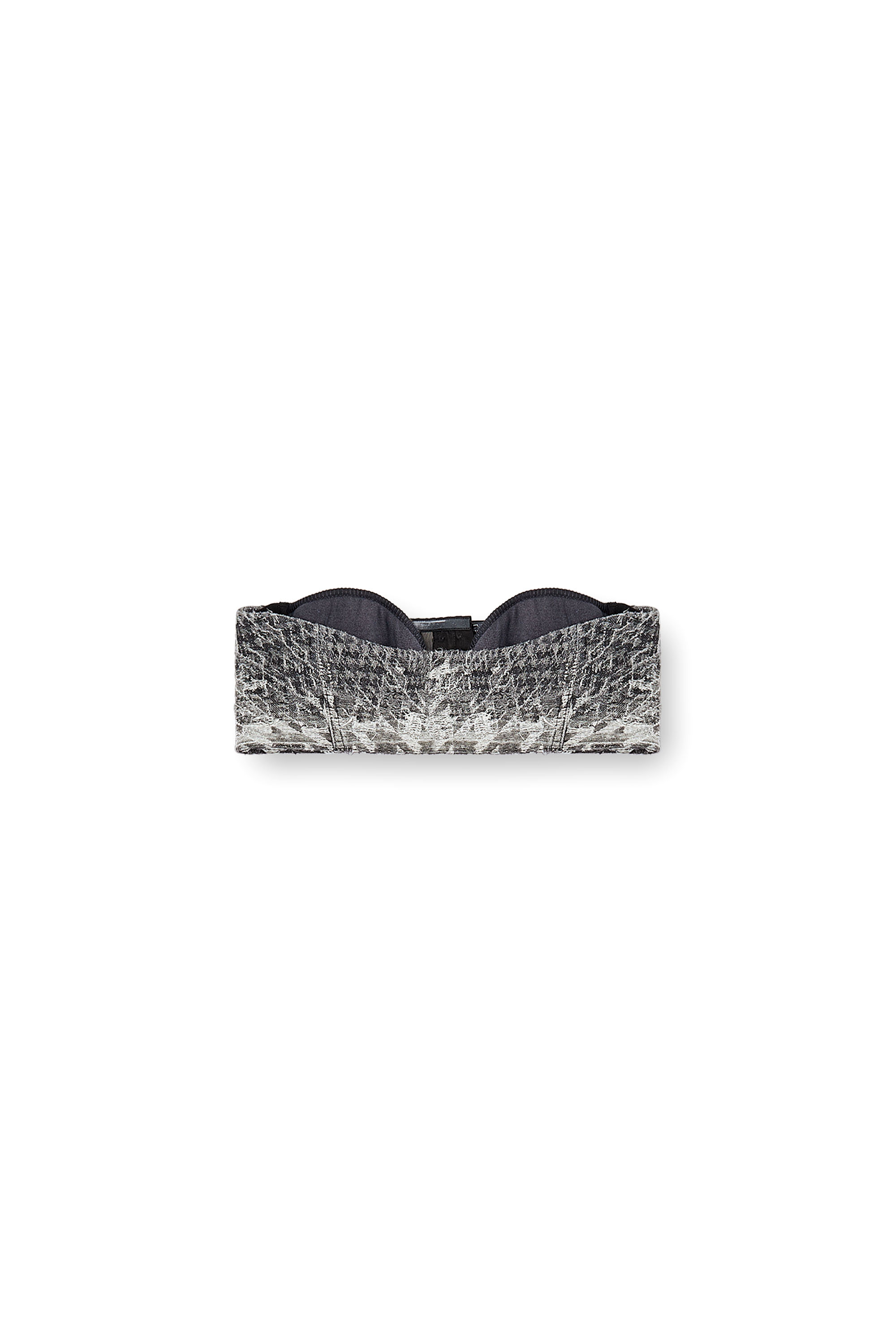 Diesel - DE-TOPPYS-FSH, Damen Bustier aus Prince-of-Wales-Jacquard-Denim in Schwarz/Weiss - 3