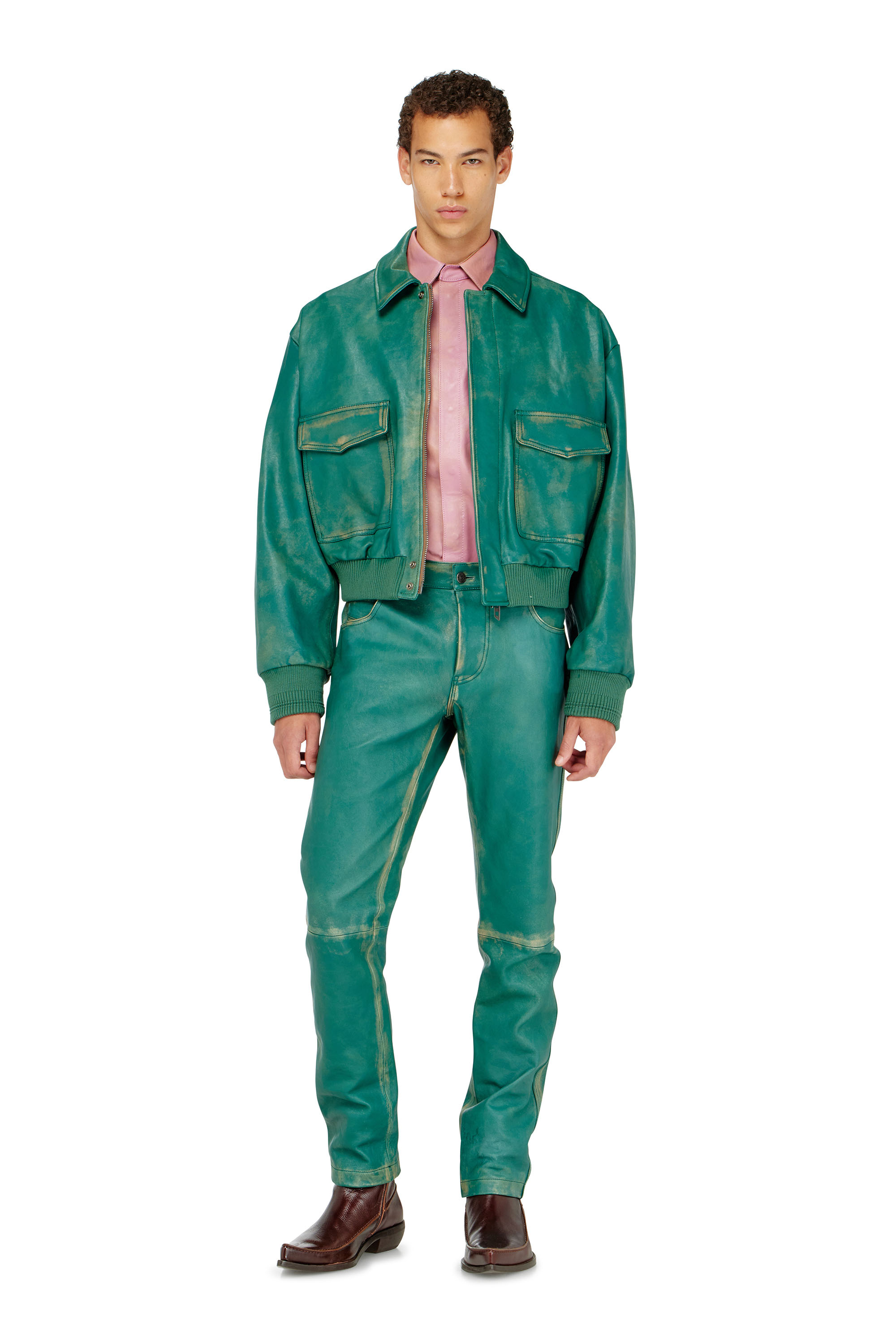 Diesel - P-OCKET, Pantaloni in pelle lavorata Uomo in ToBeDefined - 1