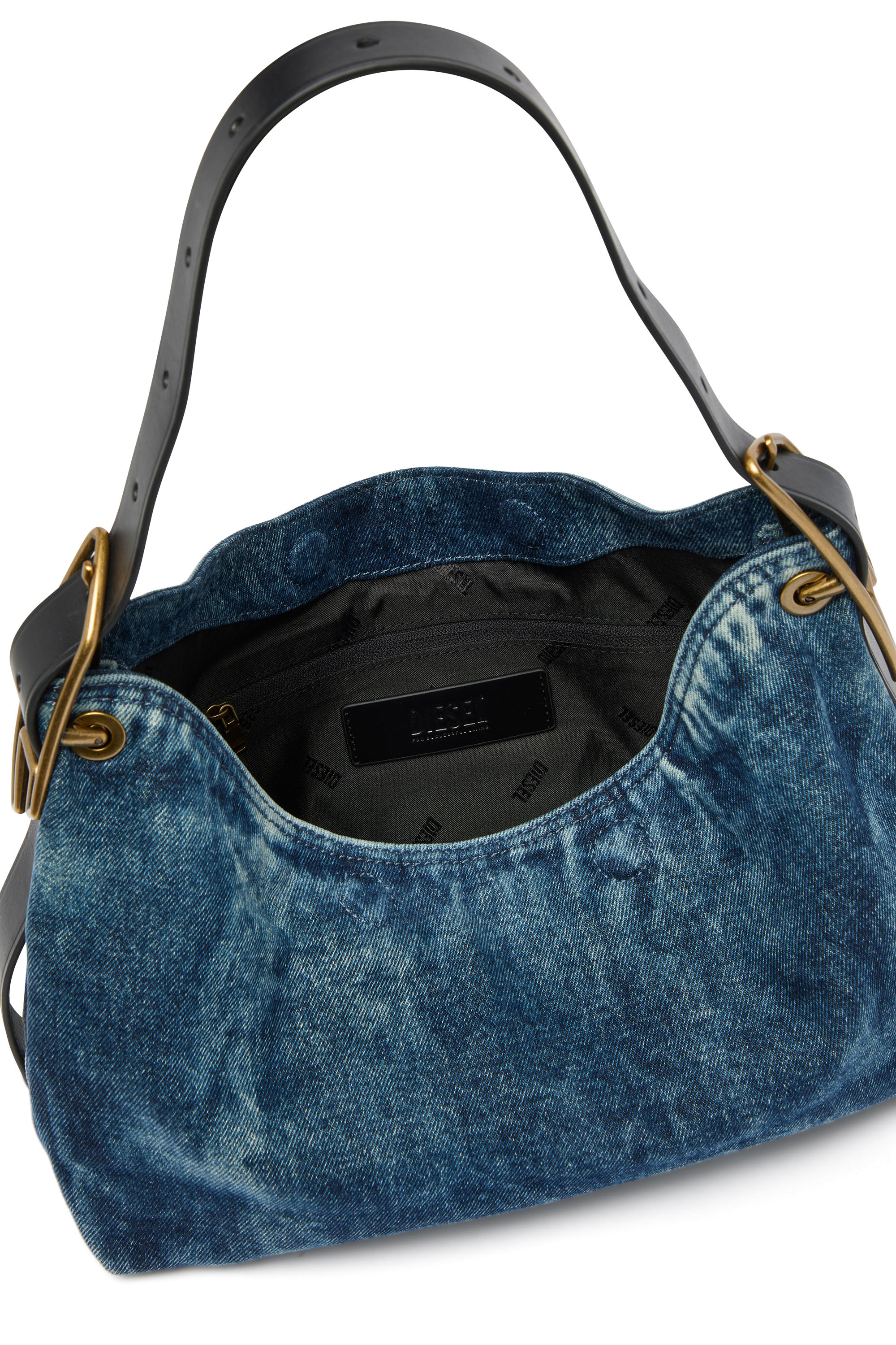 Diesel - D-LINE HOBO S, D-Line-Borsa a spalla in denim Donna in Blu - 6