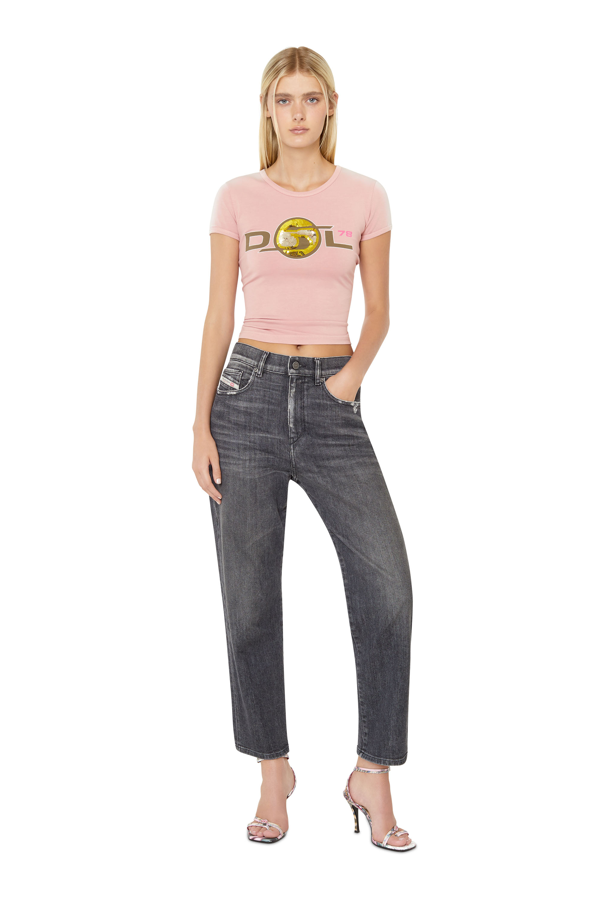 Diesel - 2016 D-Air 09E46 Boyfriend Jeans, Nero/Grigio scuro - Image 5