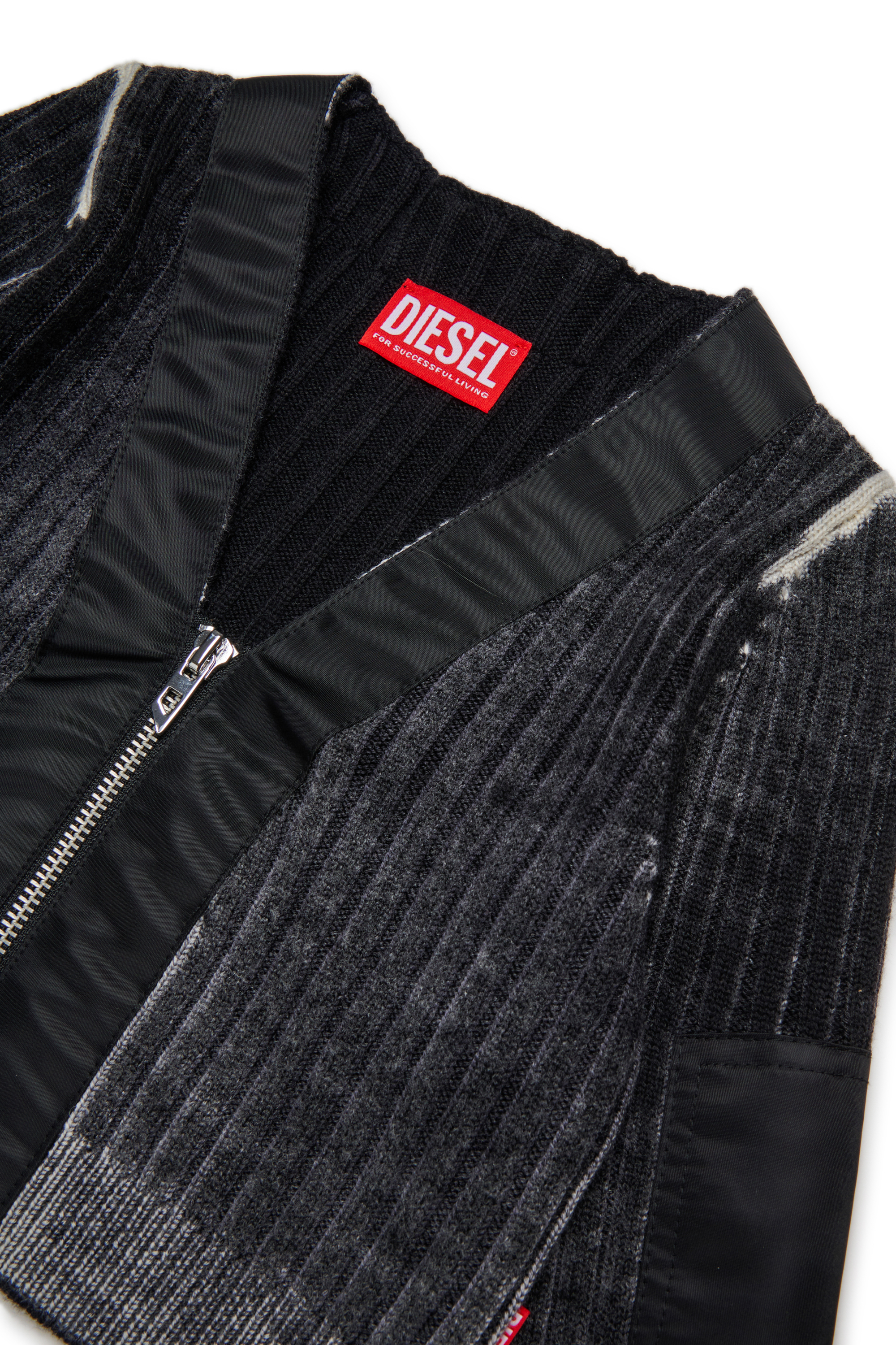 Diesel - KMASERA, Maglione in lana con zip frontale Donna in Nero - 3