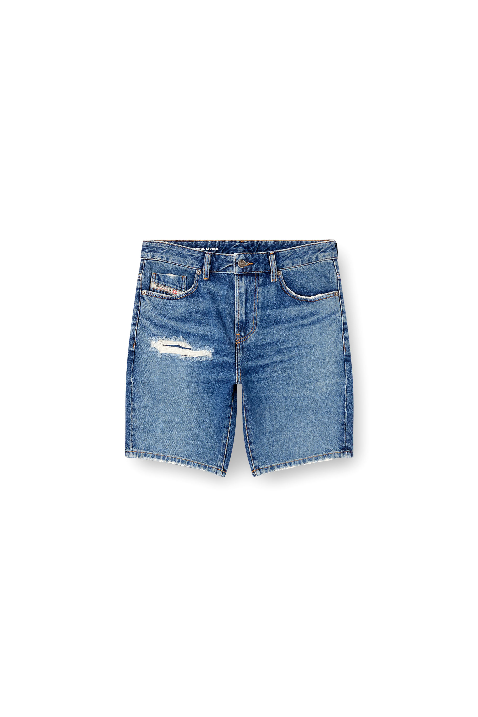 D-FIN, Bleu moyen Diesel - D-FIN, Short slim en denim Homme in Bleu - 2