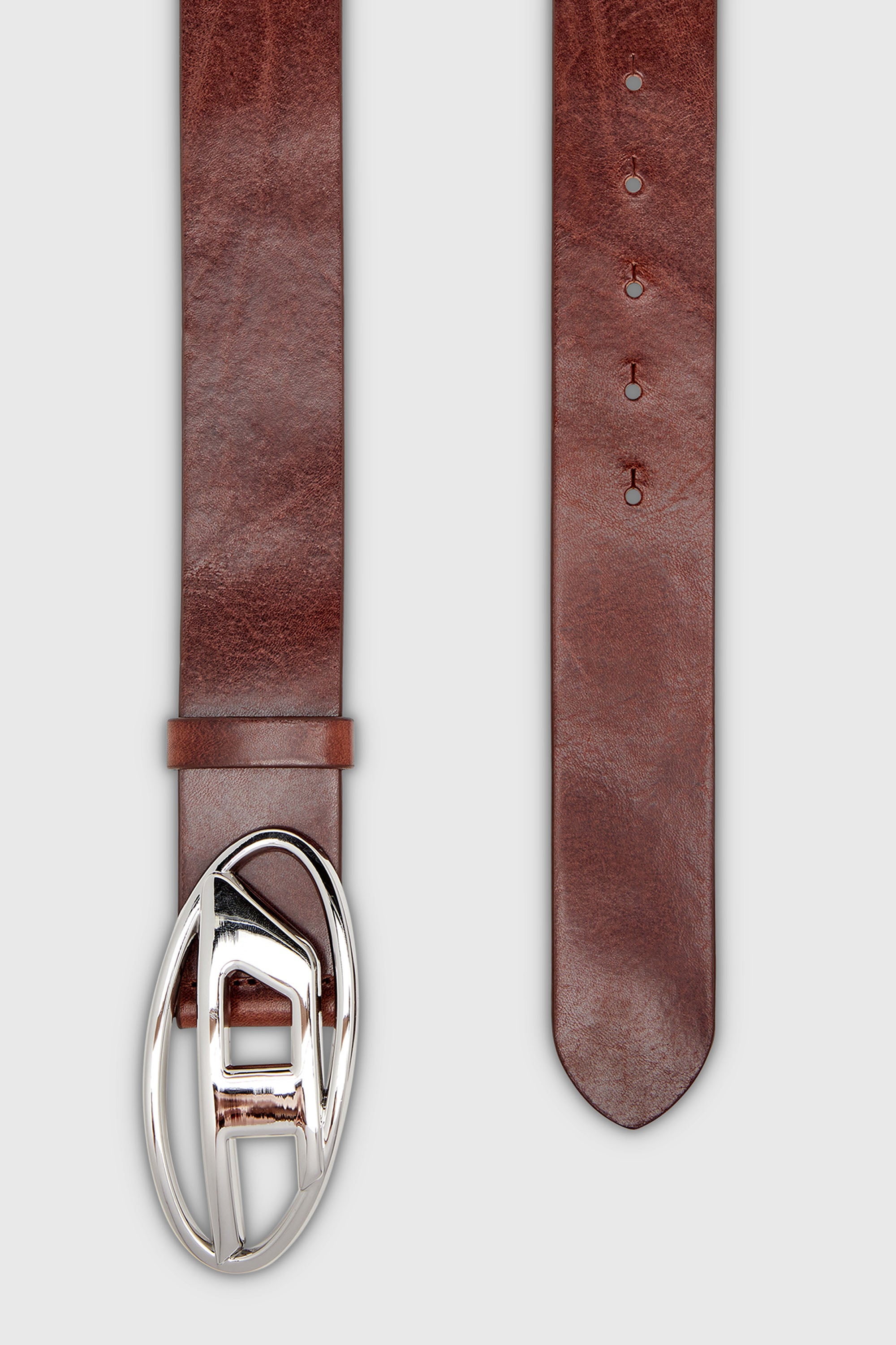 Diesel - B-1DR W, Damen 3.9cm G&uuml;rtel mit gl&auml;nzender  Oval D-Schnalle in Dunkelbraun - 2