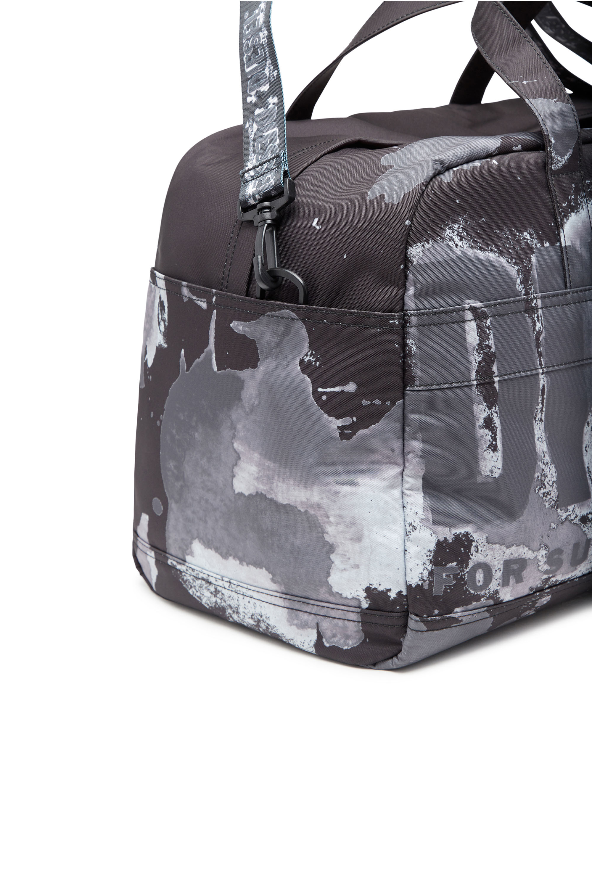 Diesel - RAVE DUFFLE L X, Herren Rave-Seesack mit auslaufendem Logo-Print in Schwarz/Grau - 5