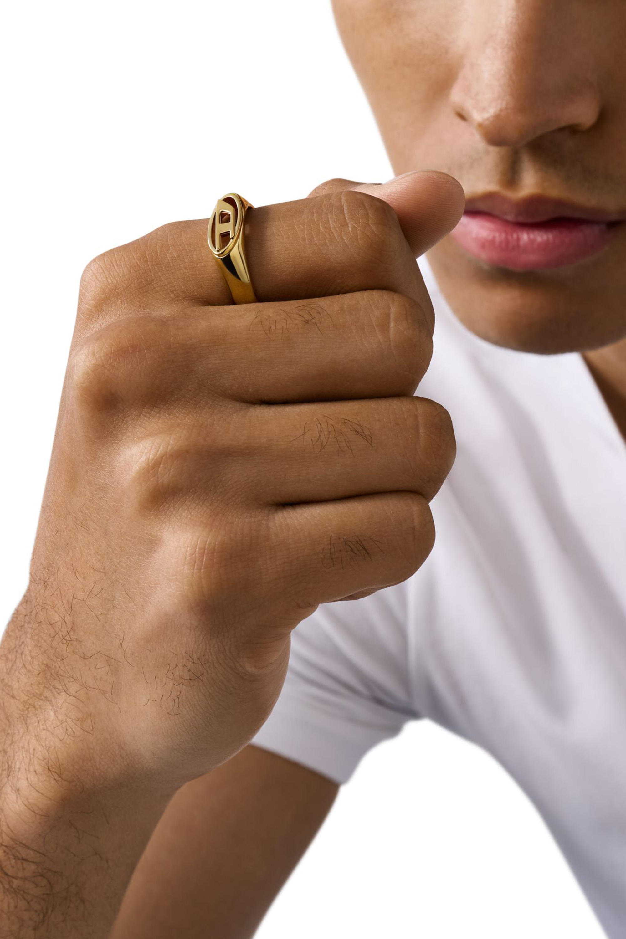 Diesel - DX1588710 JEWEL, Unisex Siegelring aus goldfarbenem Edelstahl in Gold - 3