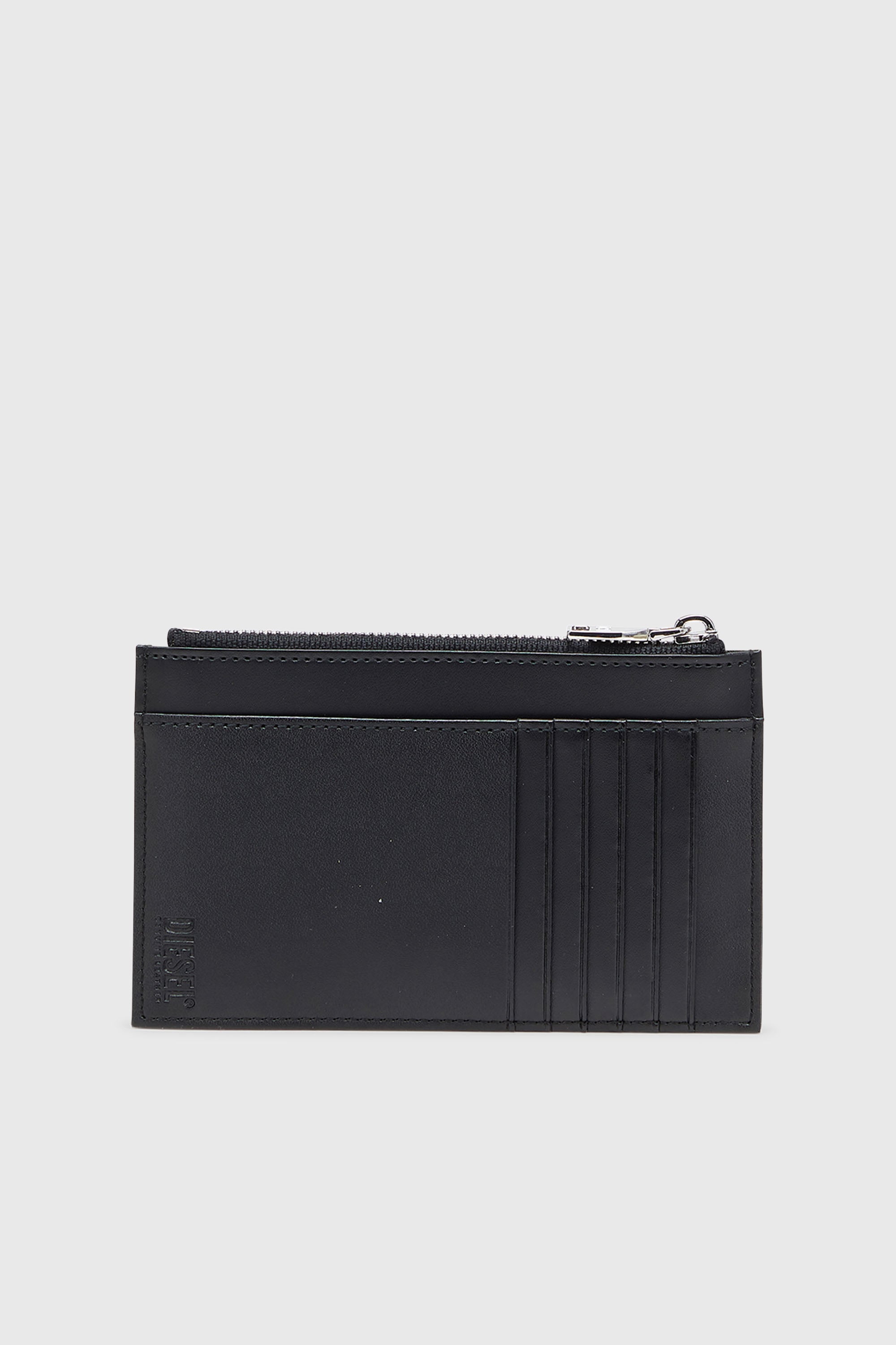 Diesel - D-LOGO 2.0 CARD CASE VI, Porte-cartes en cuir avec poche zipp&eacute;e Homme in Noir - 2