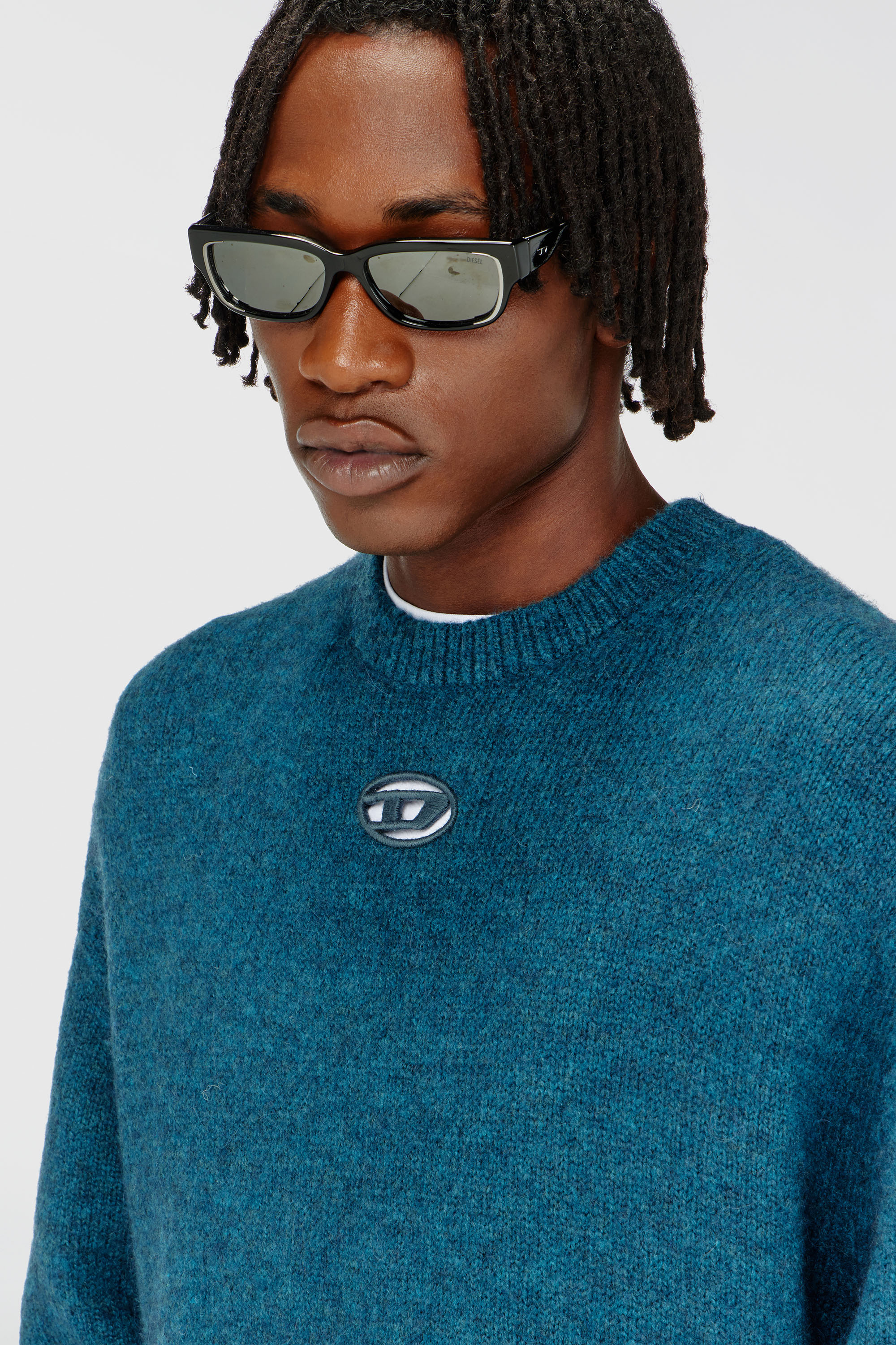Diesel - K-AREESO, Maglia in misto lana e alpaca Uomo in Verde - 5
