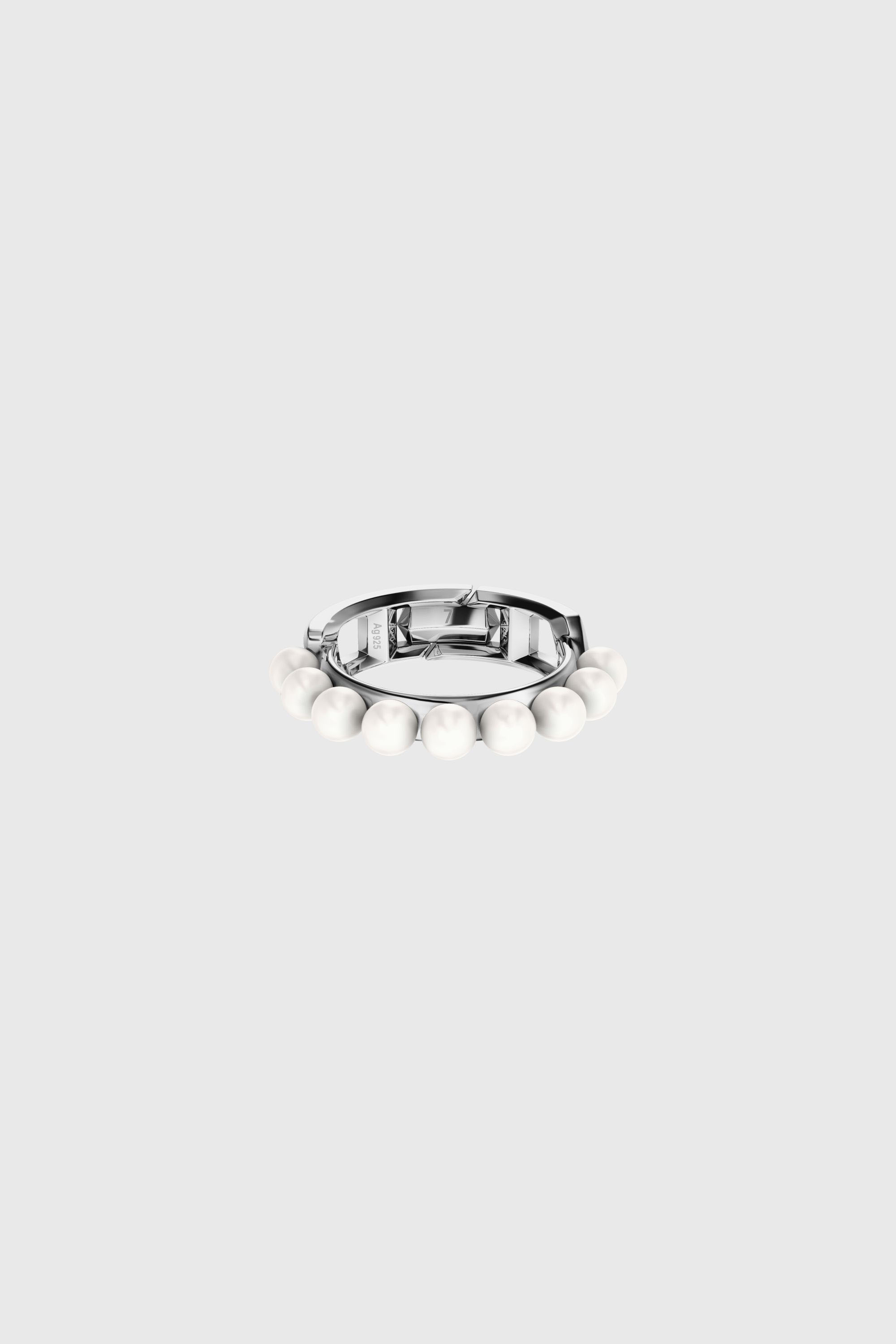 Diesel - DL1370040 STERLING SILVER JEWEL, Unisex's Sterling silver and pearl band ring in Silver - 2
