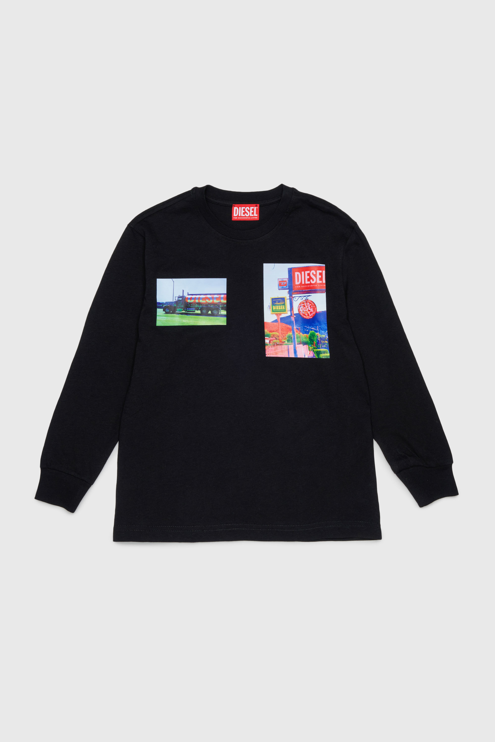Diesel - TFORMY OVER, T-shirt &agrave; manches longues avec photo prints Homme in Noir - 1