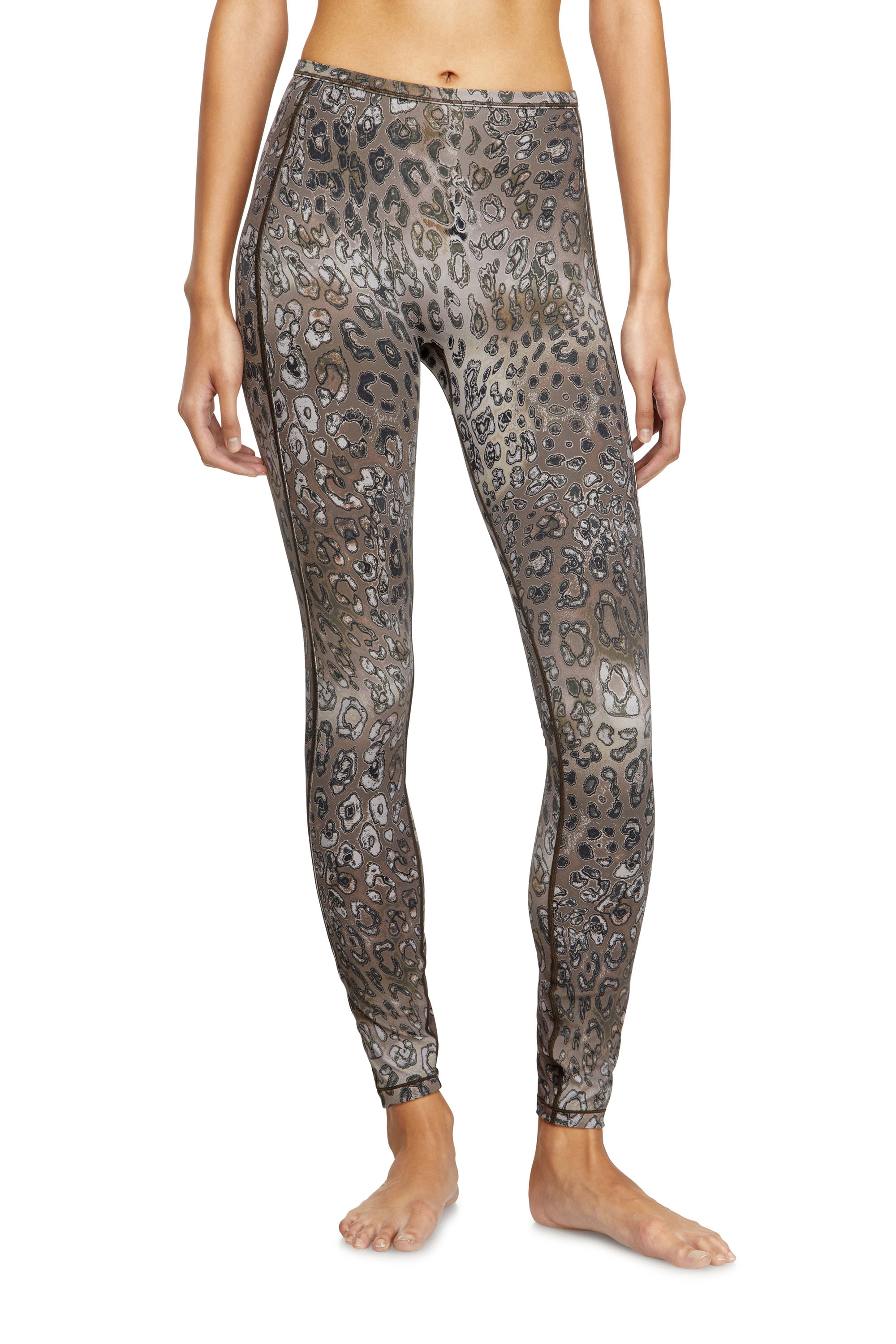 Diesel - MEREDITH-UTLT, Leggings in nylon a stampa leopardata Donna in Marrone - 2