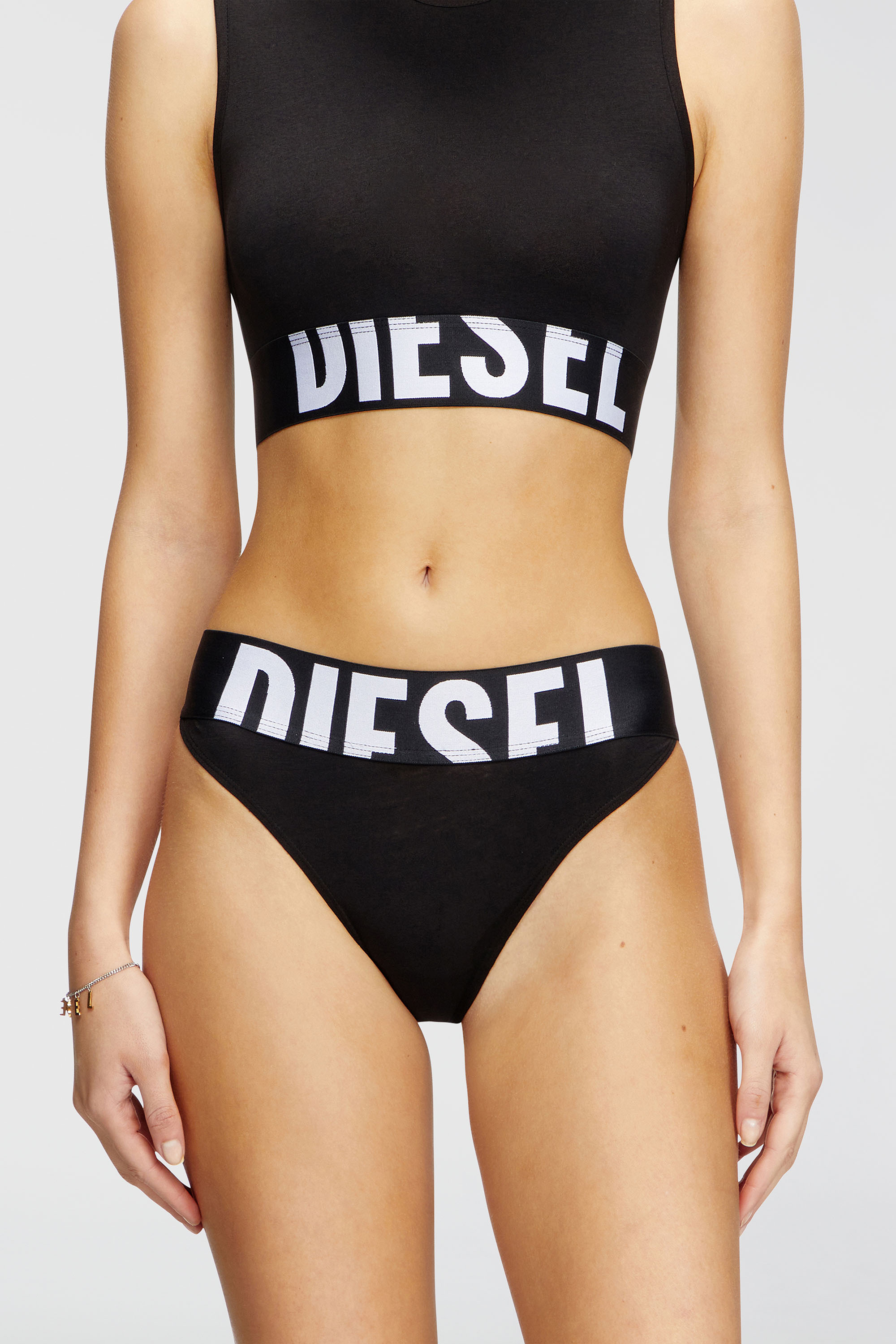 Diesel - LOLA-D-POP-3PACK, Set da tre slip con logo tagliato Donna in Nero - 2