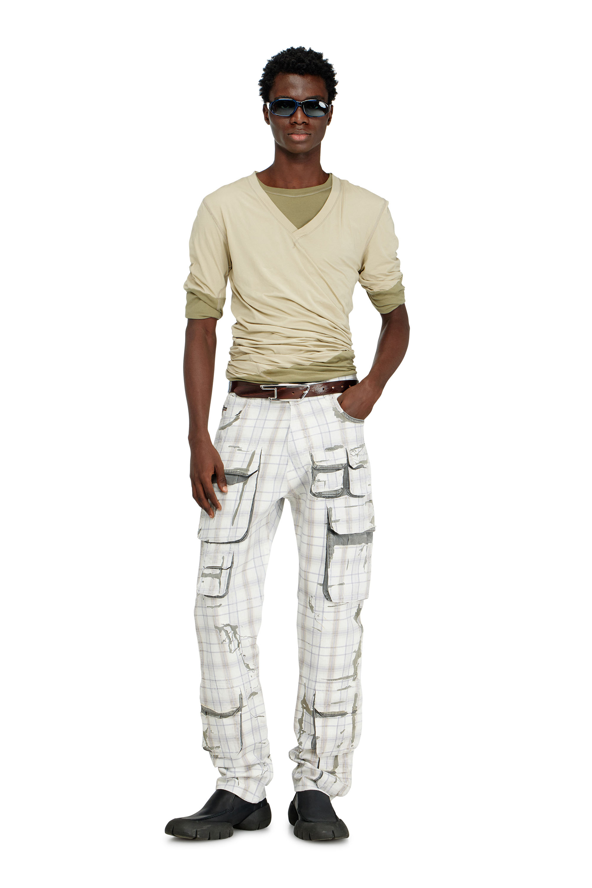 Diesel - T-MOODY-PLAIN, Top a doppio strato avvitato Uomo in Verde - 2