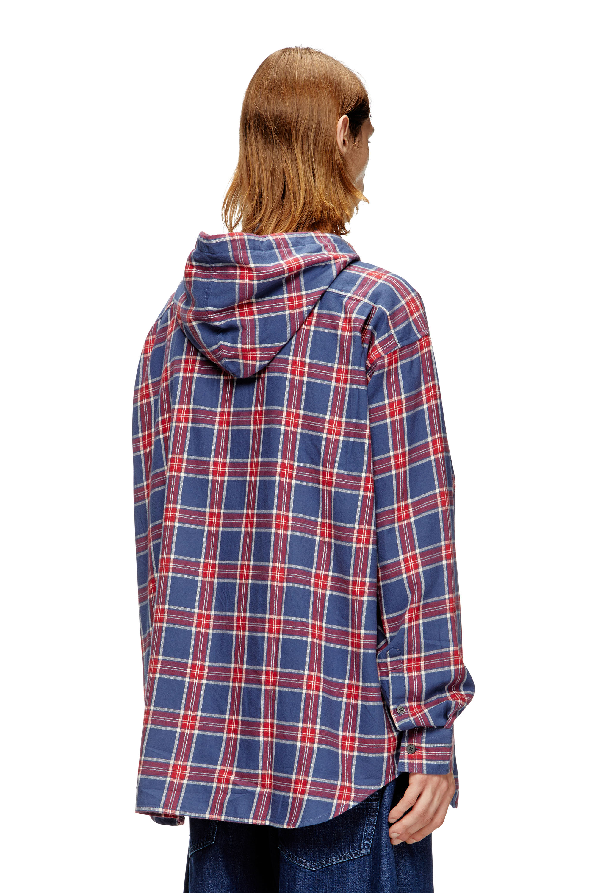 Diesel - S-DEWNY-HOOD-AJFI, Camicia con cappuccio in cotone e ricamo 3D Uomo in ToBeDefined - 3