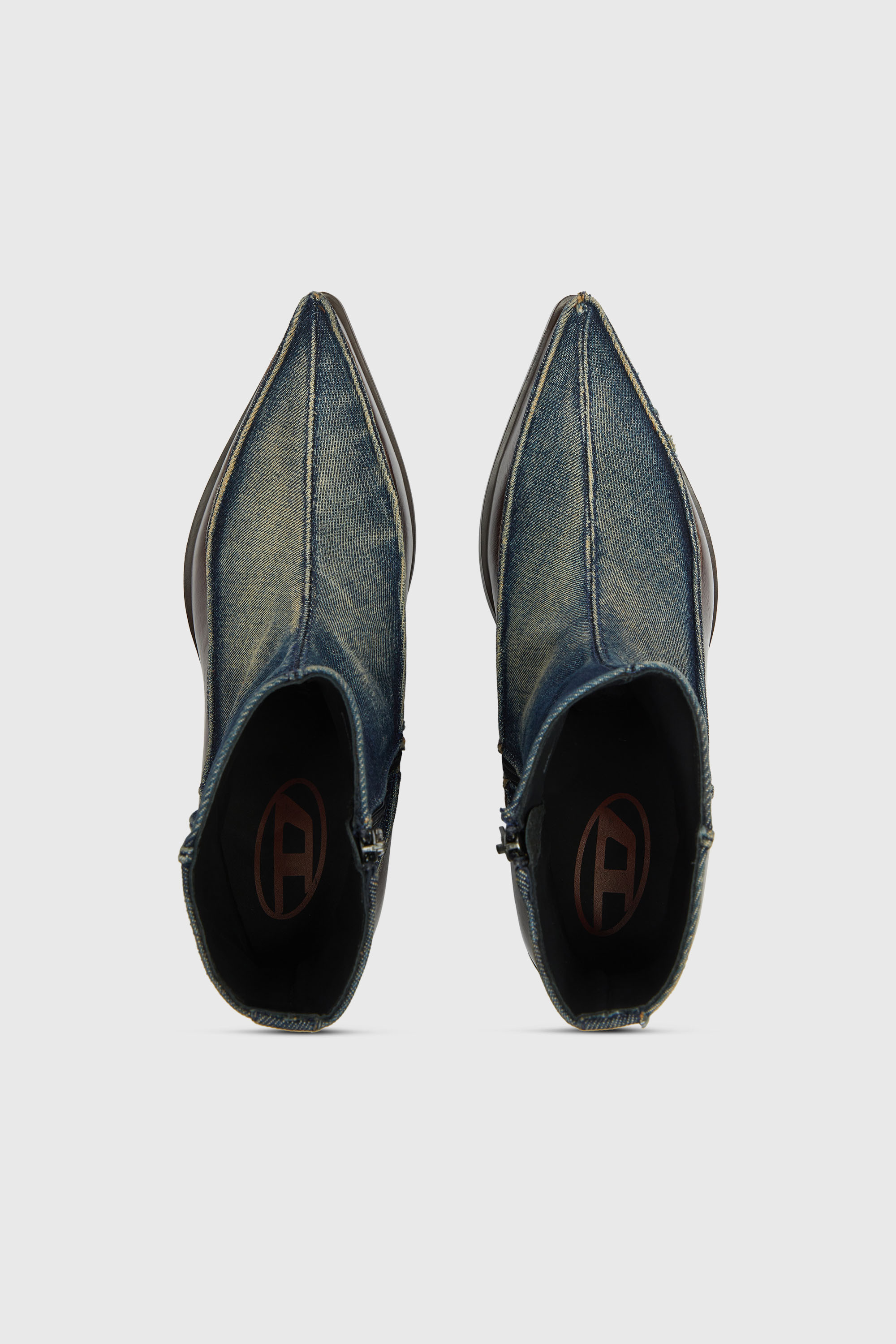 Diesel - D-FRIDO-30-TR, D-Frido-Bottines western en cuir et denim Homme in ToBeDefined - 4