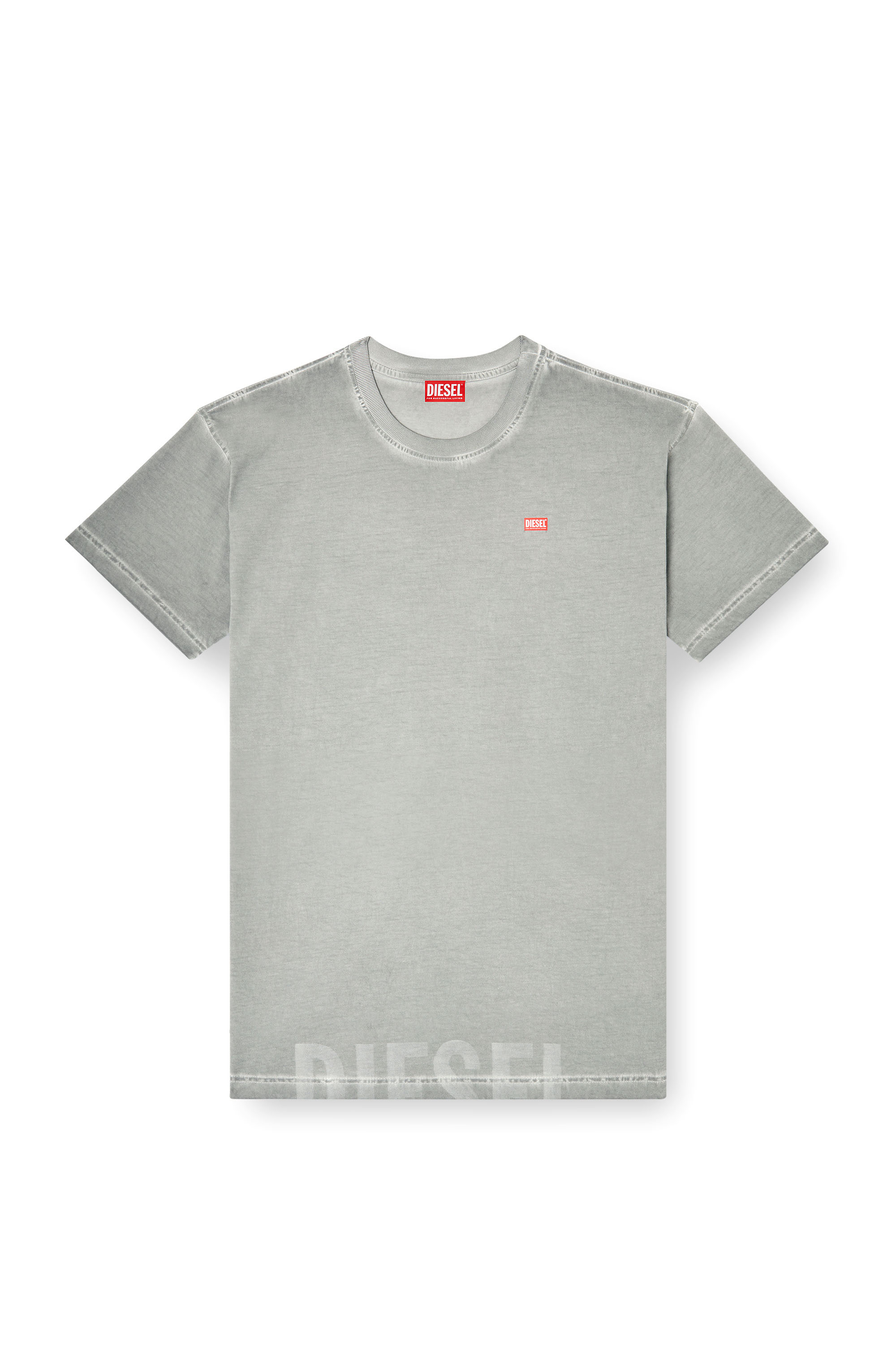 Diesel - T-NORM-T7, T-shirt girocollo in cotone con stampa Uomo in Grigio - 3