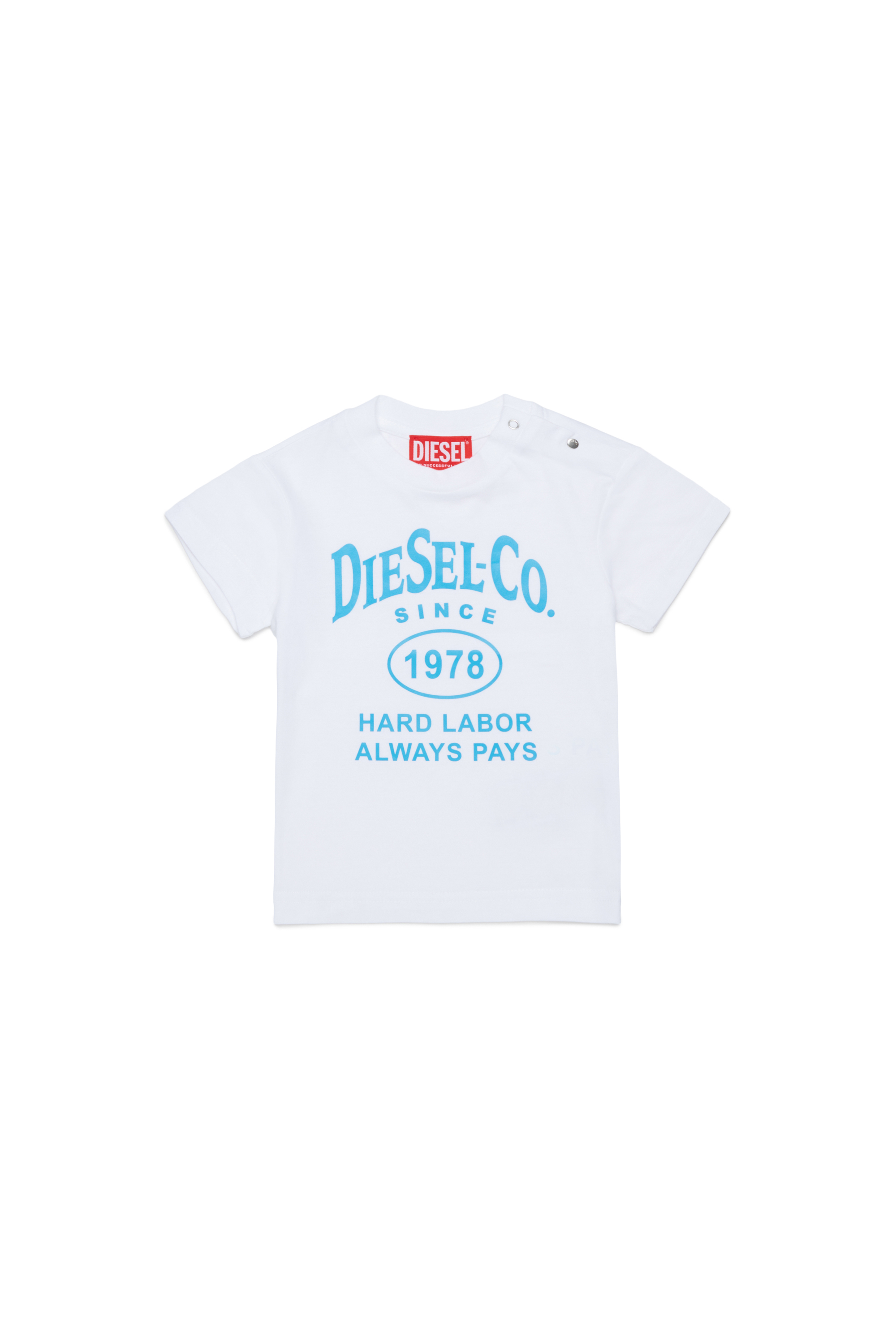 Diesel - TSINB, T-shirt en coton avec imprim&eacute; slogan Homme in Blanc - 1