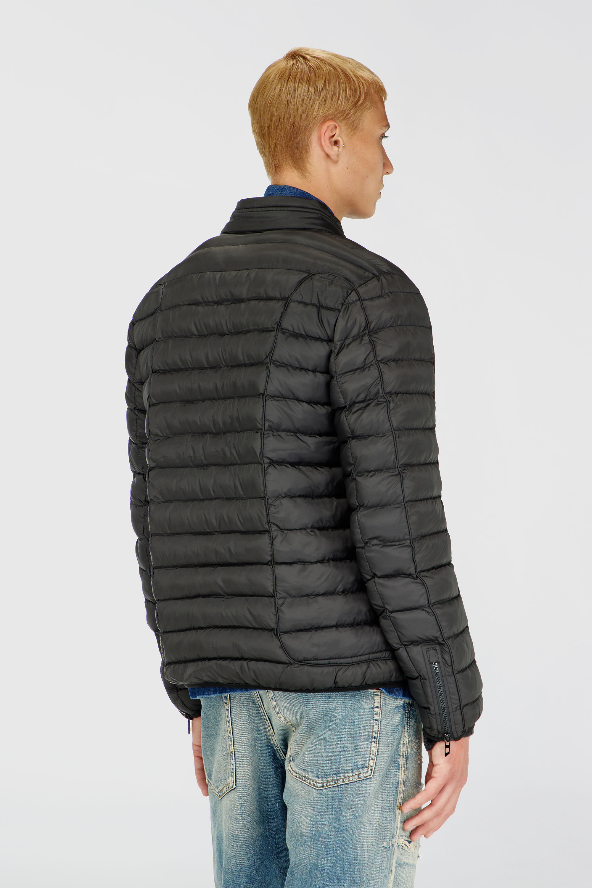 Diesel - W-PILOT, Man's Puffer jacket in light nylon in Black - 4