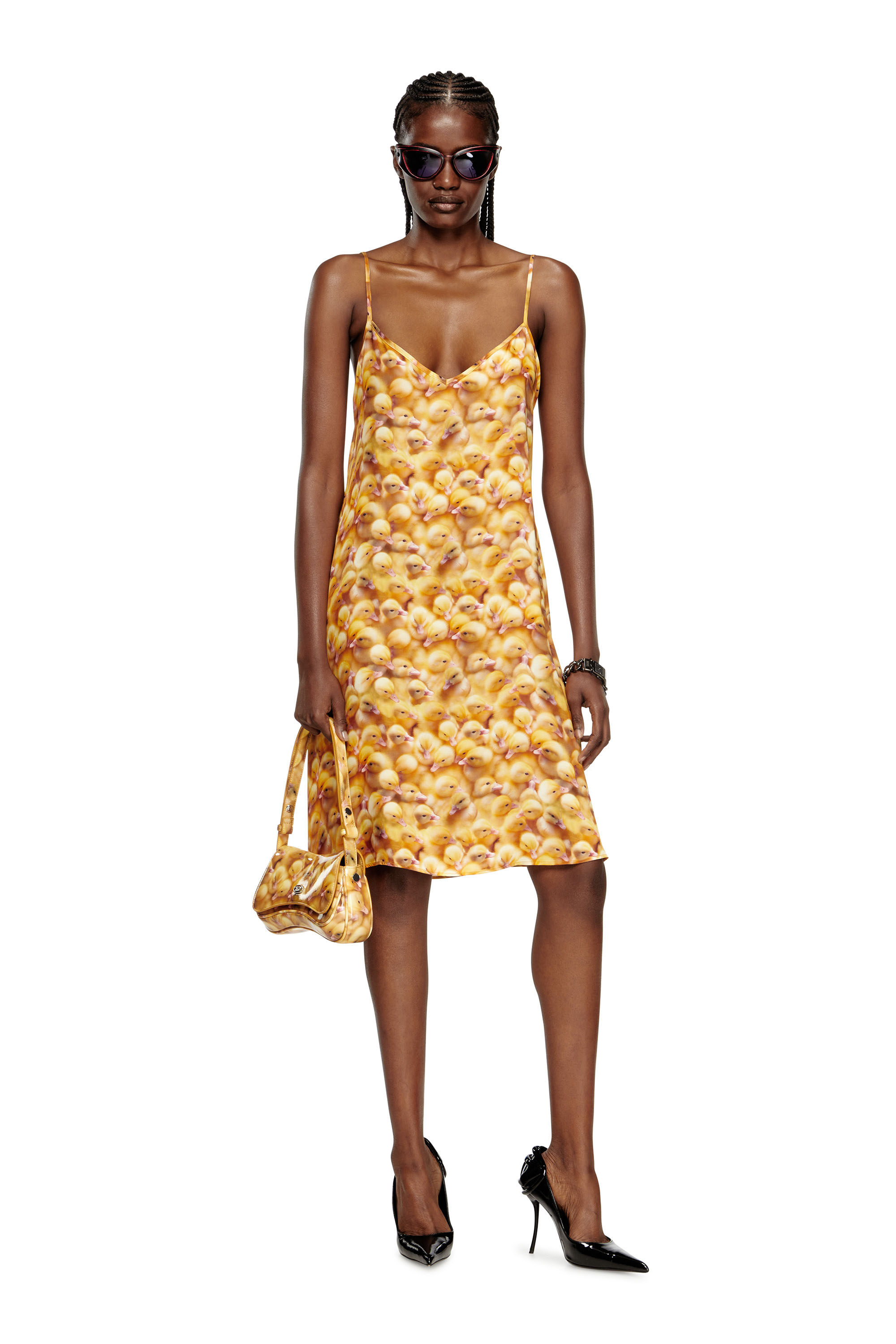 Diesel - PLAY CLUTCH, Play-Clutch lucida con stampa Donna in Giallo - 2