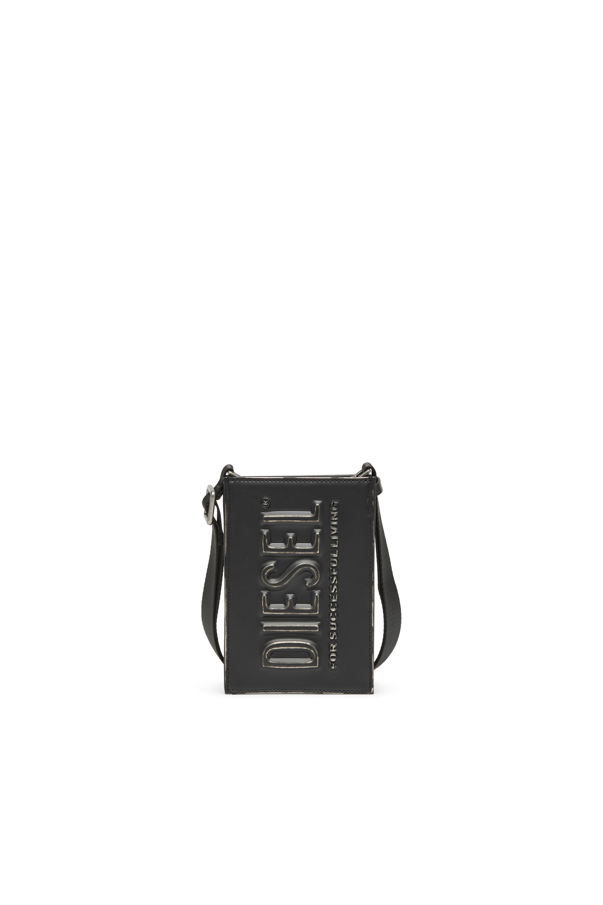 Diesel - DSL 3D MINI CROSSBODY X, Unisex Dsl 3D - Tasche mit geprägtem Logo in Schwarz - 1