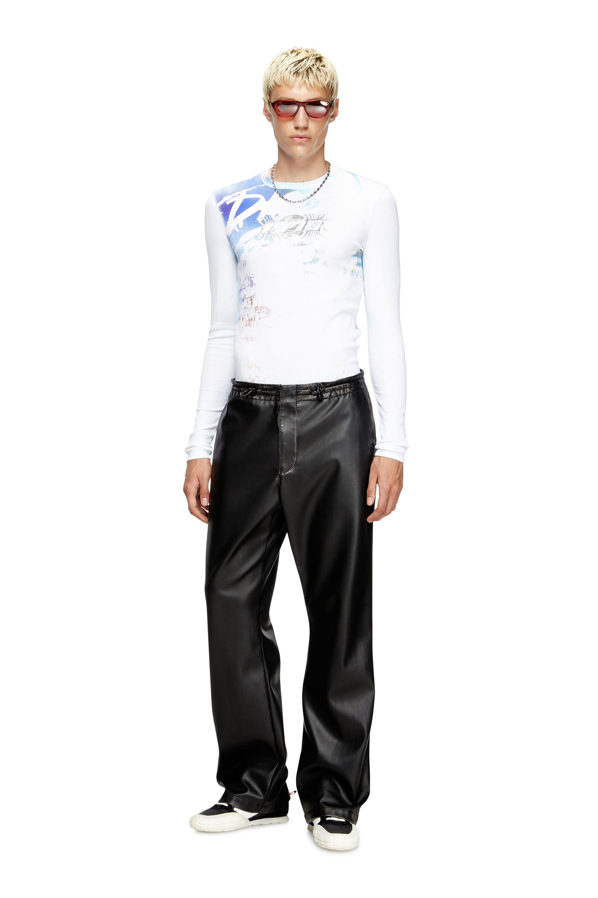 Diesel - T-RIBBER-LS-T3, Herren Langarm-T-Shirt mit Graffiti-Print in null - 2