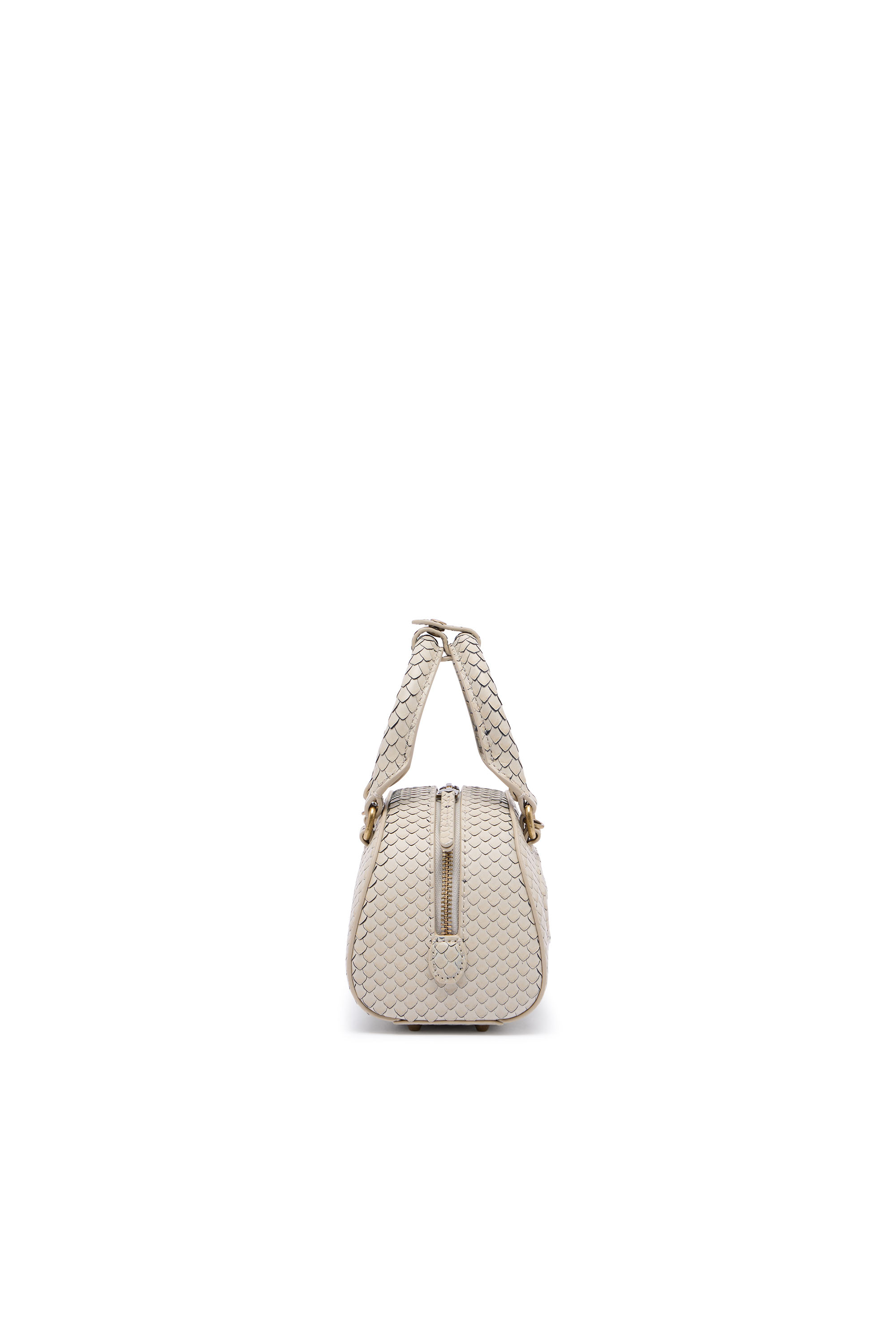 Diesel - 1DR DOME CROSSBODY, Damen 1DR Dome-Mini-Bowlingtasche aus Leder in Schlangenoptik in Beige - 4