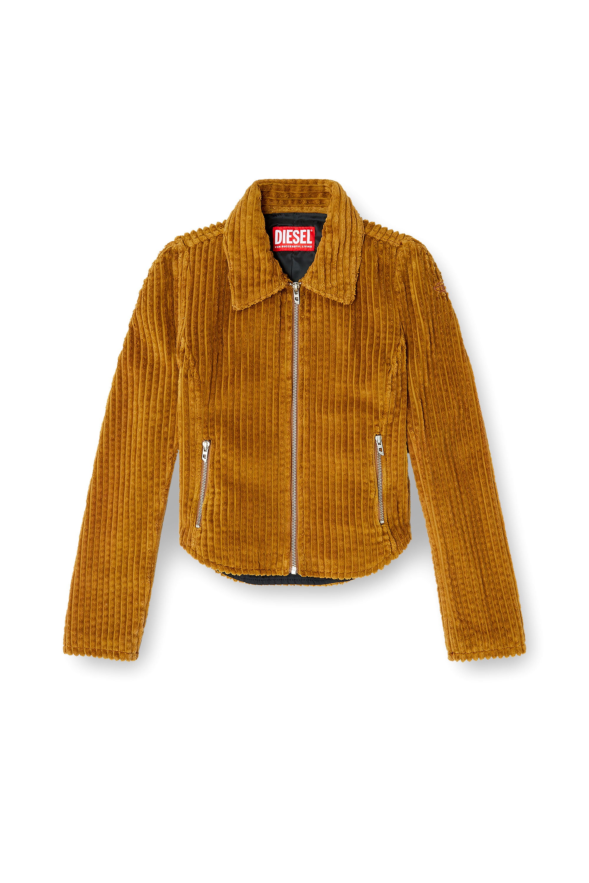 Diesel - G-ENEA, Giacca camicia in cotone vellutato Donna in Marrone - 3