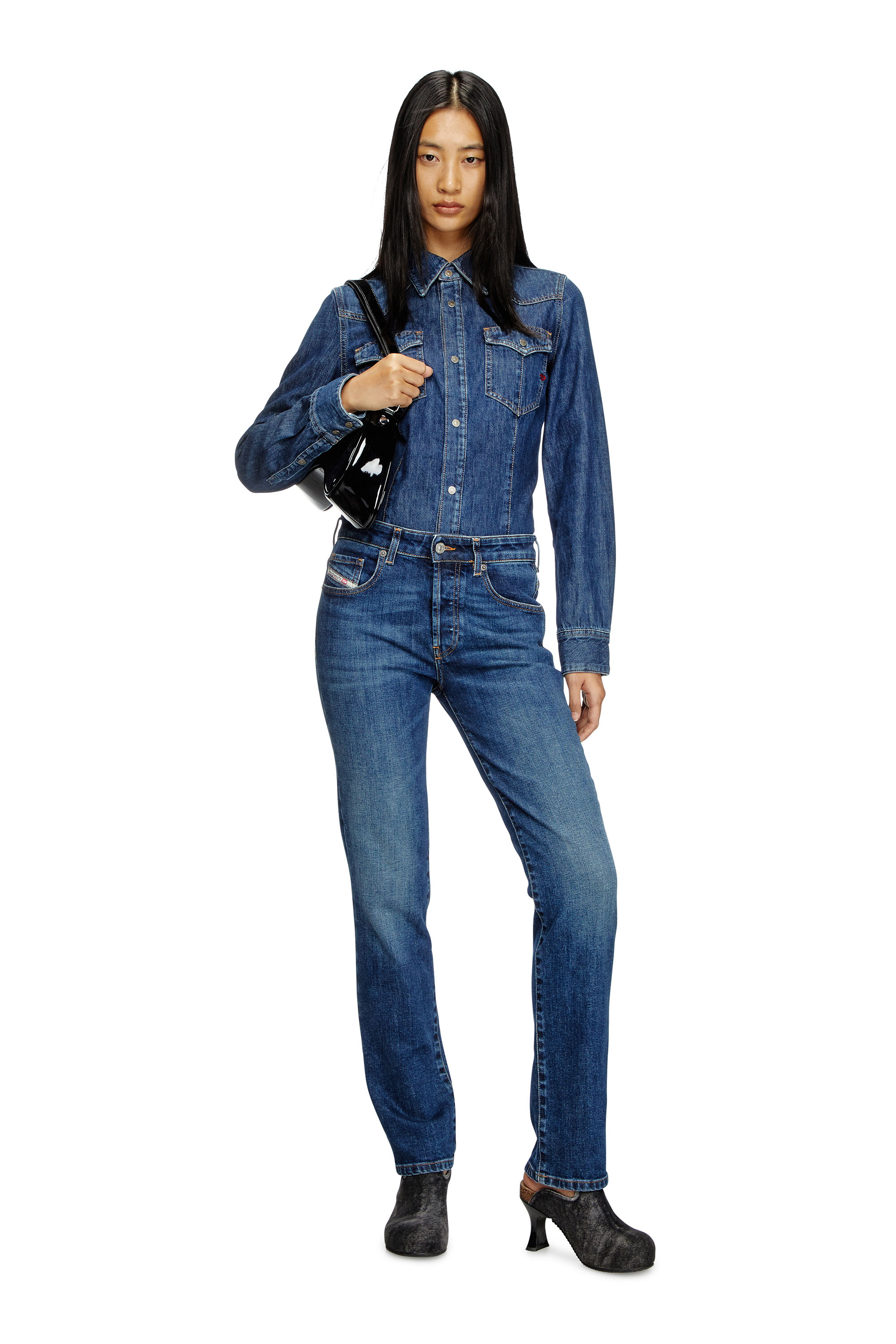 Diesel - DE-WAVES, Camicia Western in denim Donna in Blu - 2