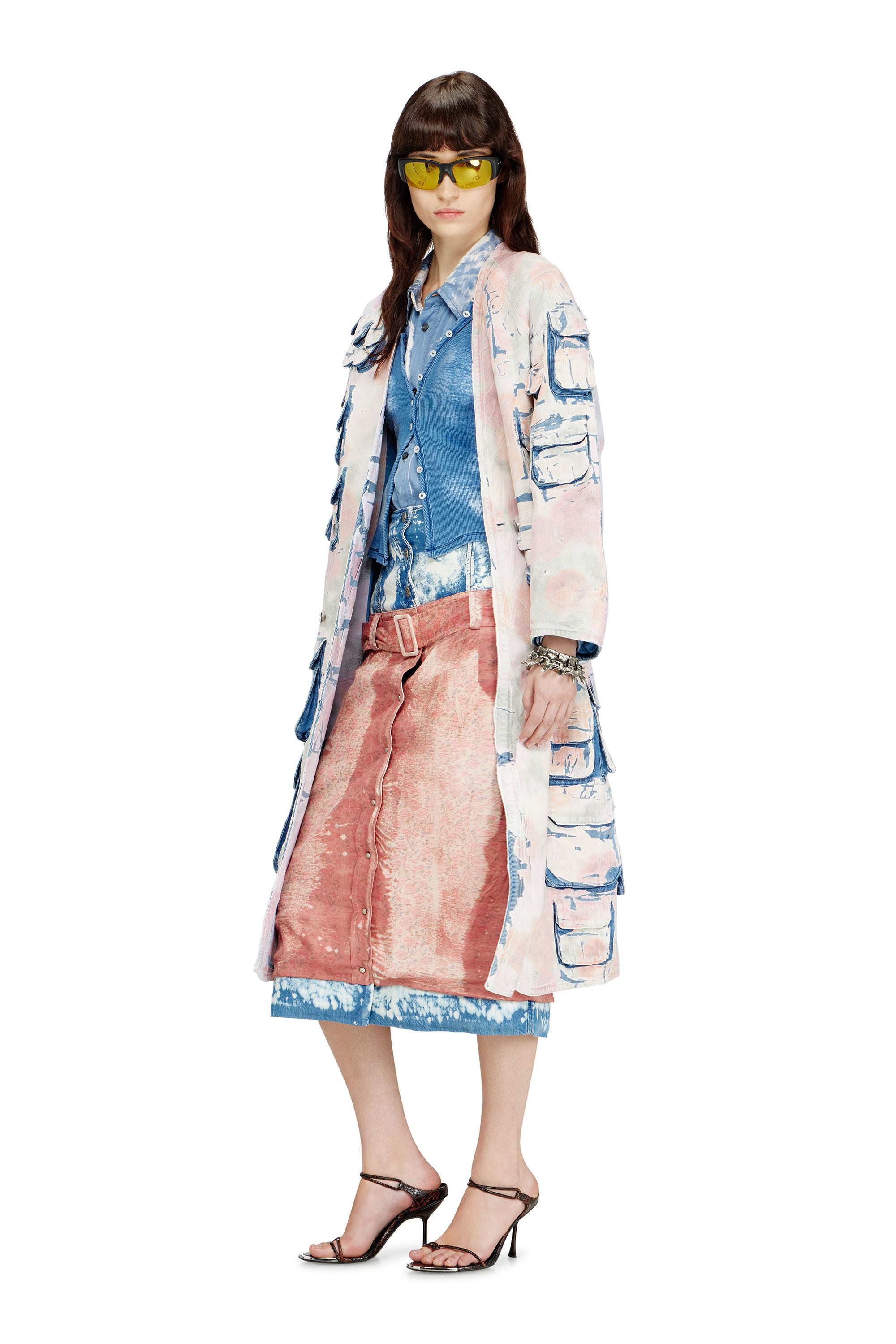 Diesel - DE-SELDOR-FSI, Cappotto in denim e jersey peel-off Donna in Multicolor - 2