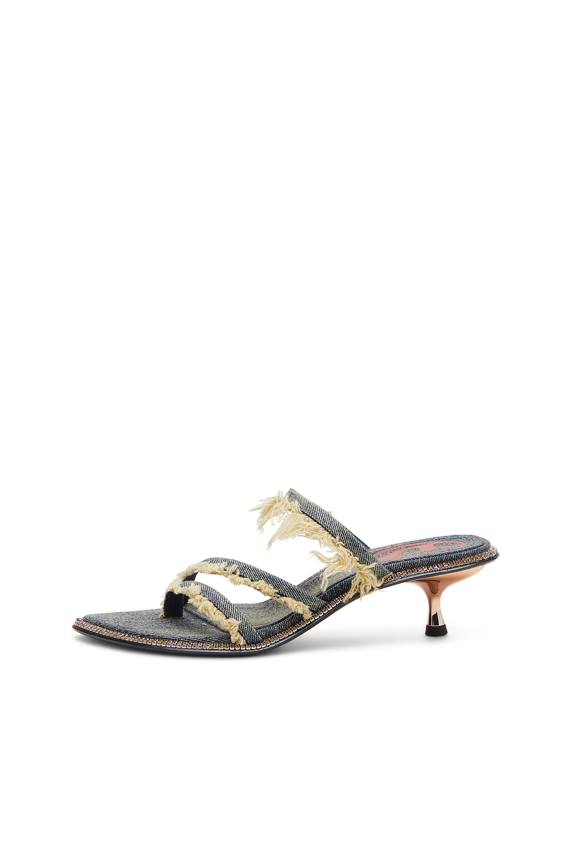 Diesel - D-HAVANNA KITTIE, D-Havanna Kittie-Mule in denim sfrangiato con cristalli Donna in Blu - 8