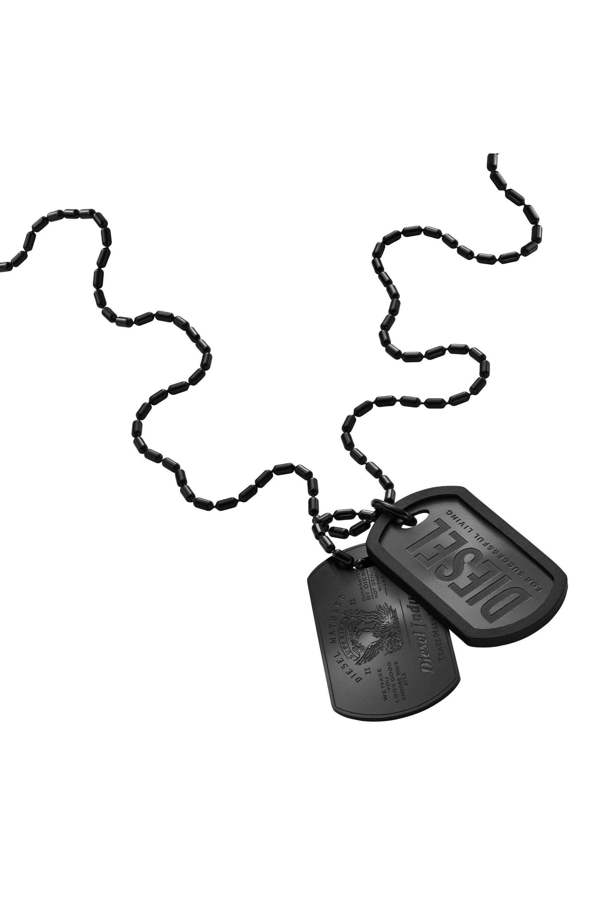 Diesel - DX1554001 JEWEL, Collier Dog Tag en acier inoxydable noir Mixte in Noir - 1