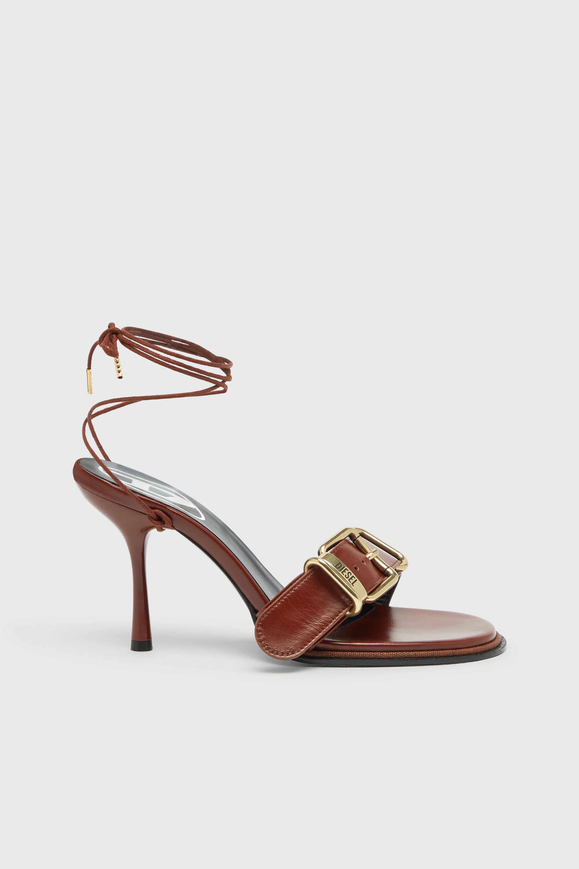 Diesel - D-COCCO-90-SA, D-Cocco-Sandales &agrave; brides cheville en cuir Femme in Marron - 2