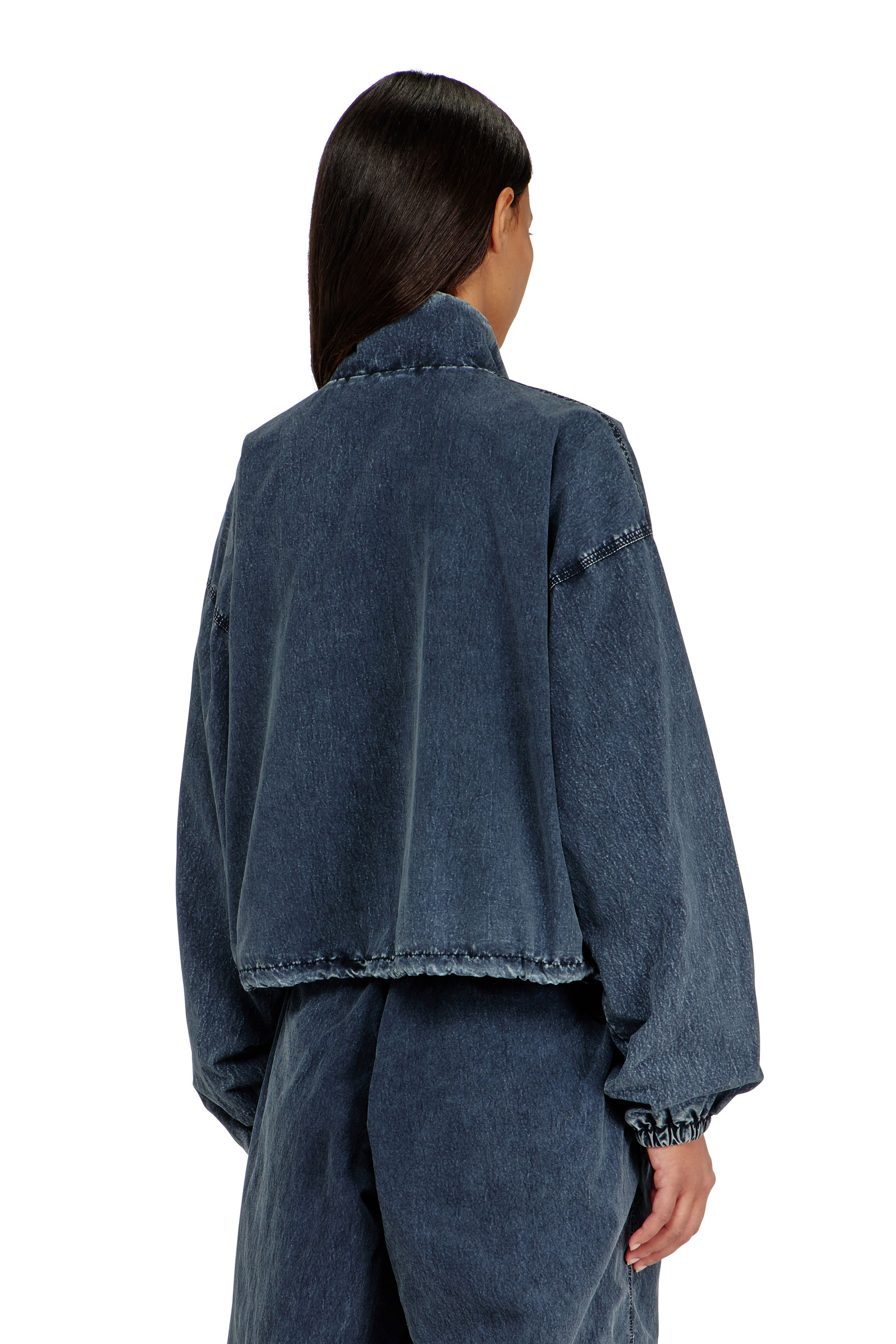 Diesel - G-LEAMER, Giacca windbreaker in taslan acid-wash Donna in Blu - 4