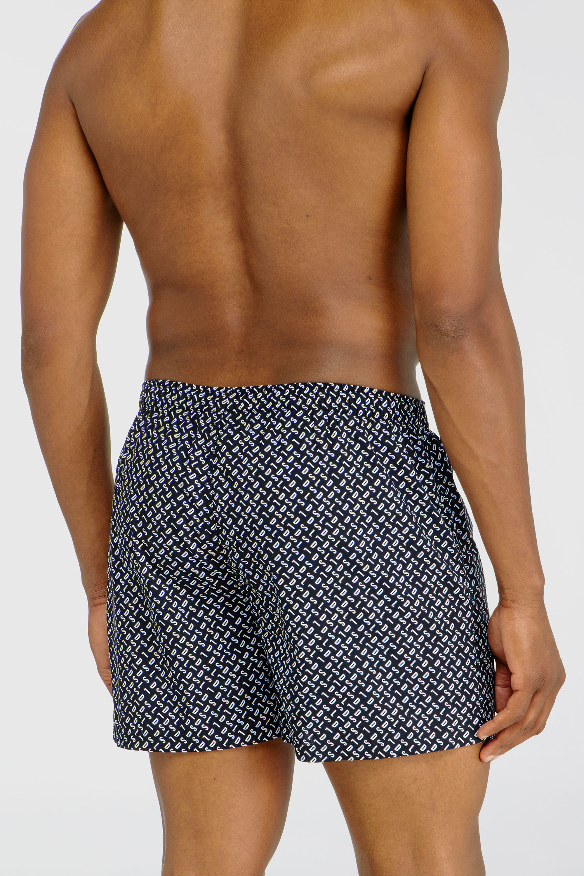 Diesel - RYAN-D-CORE-3PACK, Set da tre paia boxer lungo in cotone, tinta unita e stampa all-over DSL Uomo in Blu - 4