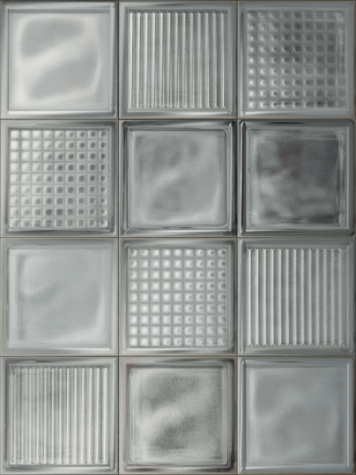 GLASS BLOCKS - WALL TILES, Glass Dusty White - Ceramics