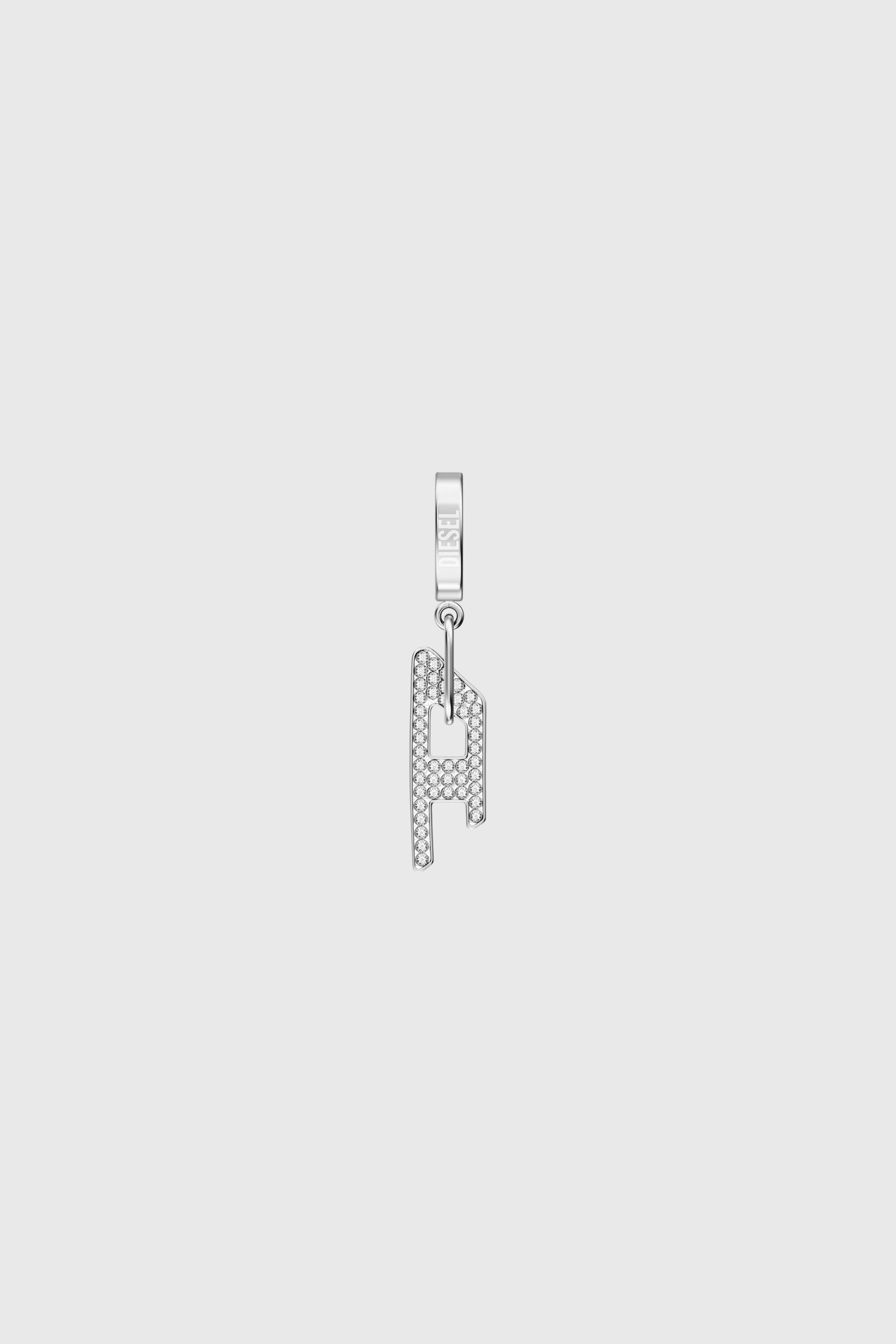 Diesel - DX1706040 JEWELLERY, Orecchino pendente D drop in acciaio inox lucido Unisex in Argento - 2