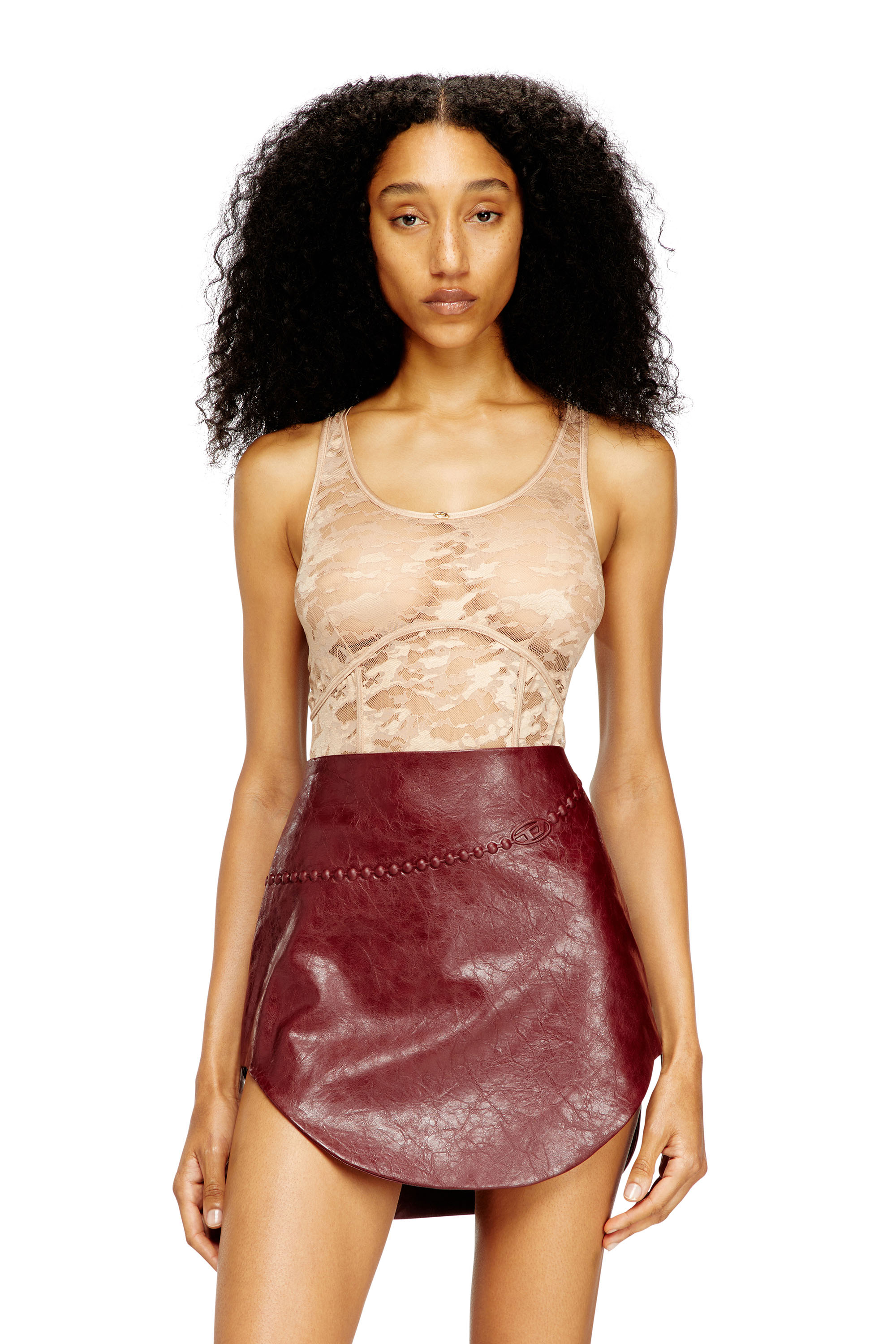 Diesel - EZZY-UTLT, Body in nylon con motivo in pizzo Donna in ToBeDefined - 4