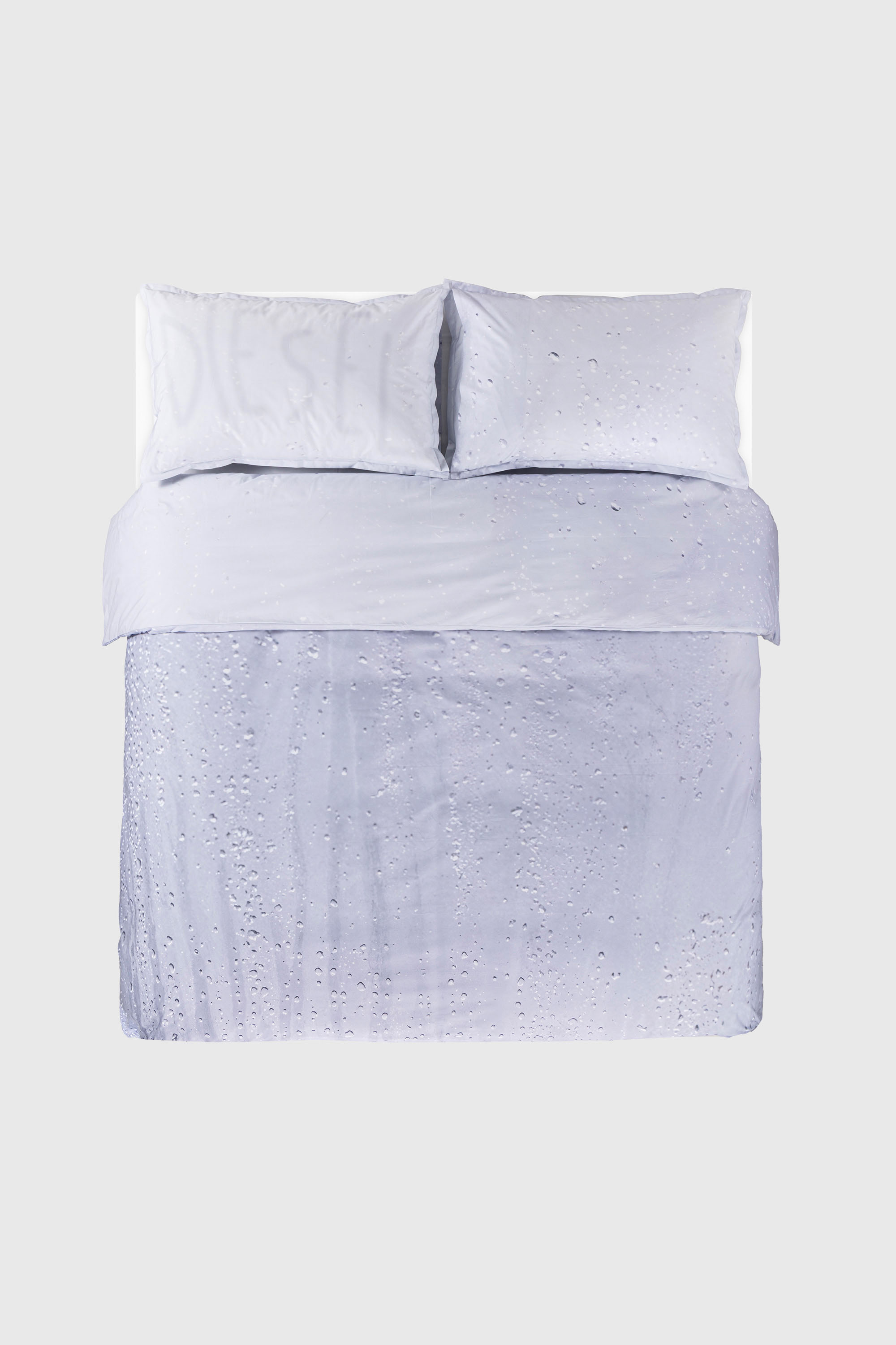 Diesel - 1018097  WET PERCALE DUVET COVER SET, Parure copripiumino in percalle per letto queen size Unisex in Grigio - 1