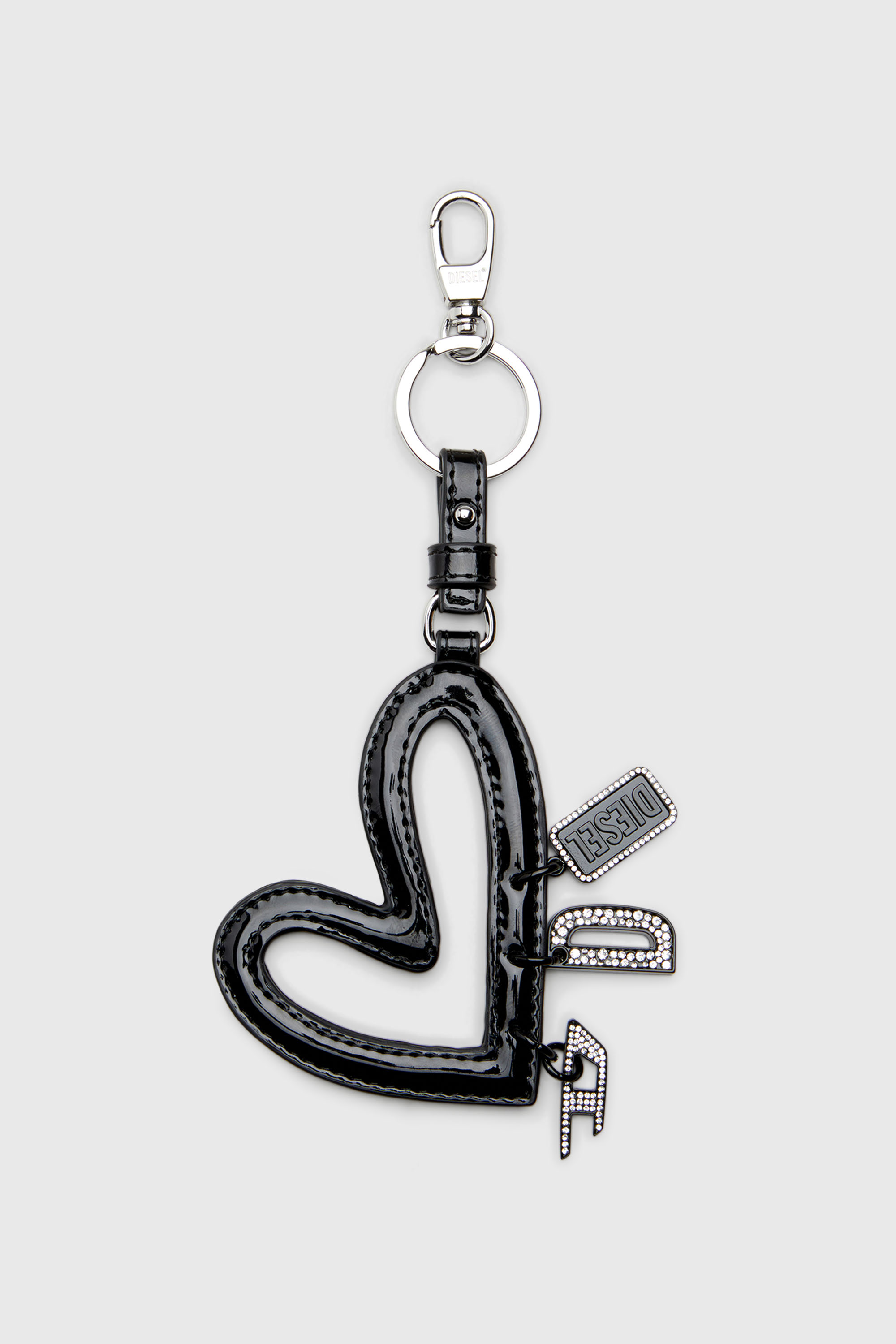 Diesel - MULTI II, Breloque en forme de c&oelig;ur avec finition brillante Femme in Noir - 1