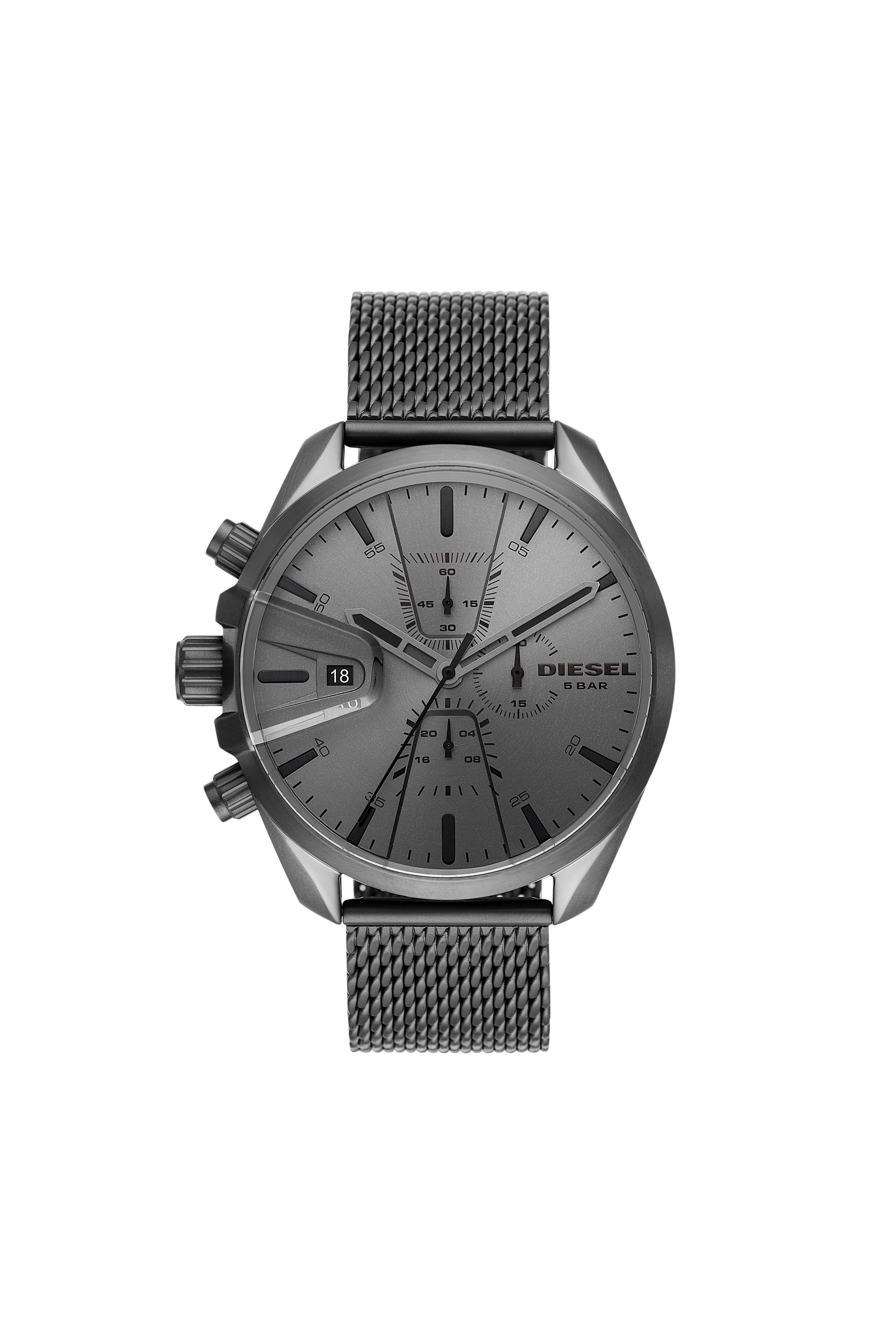 Diesel - DZ4528, Montre MS9 chronographe en acier inoxydable gris plomb Homme in Gris - 1