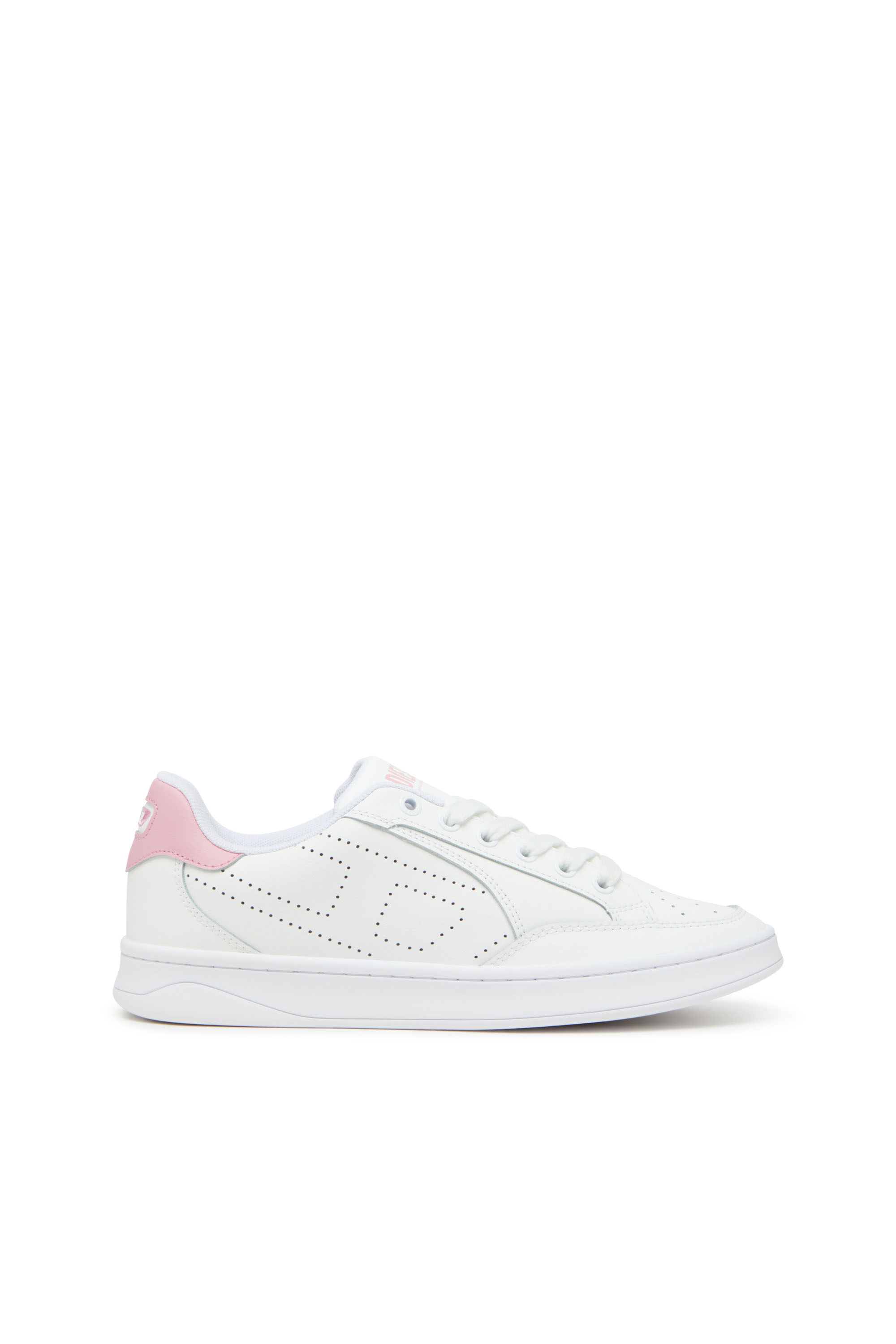 Diesel - S-DAKOTA LOW W, Damen S-Dakota-Sneakers aus Leder mit perforiertem Logo in Weiss/Rosa - 1